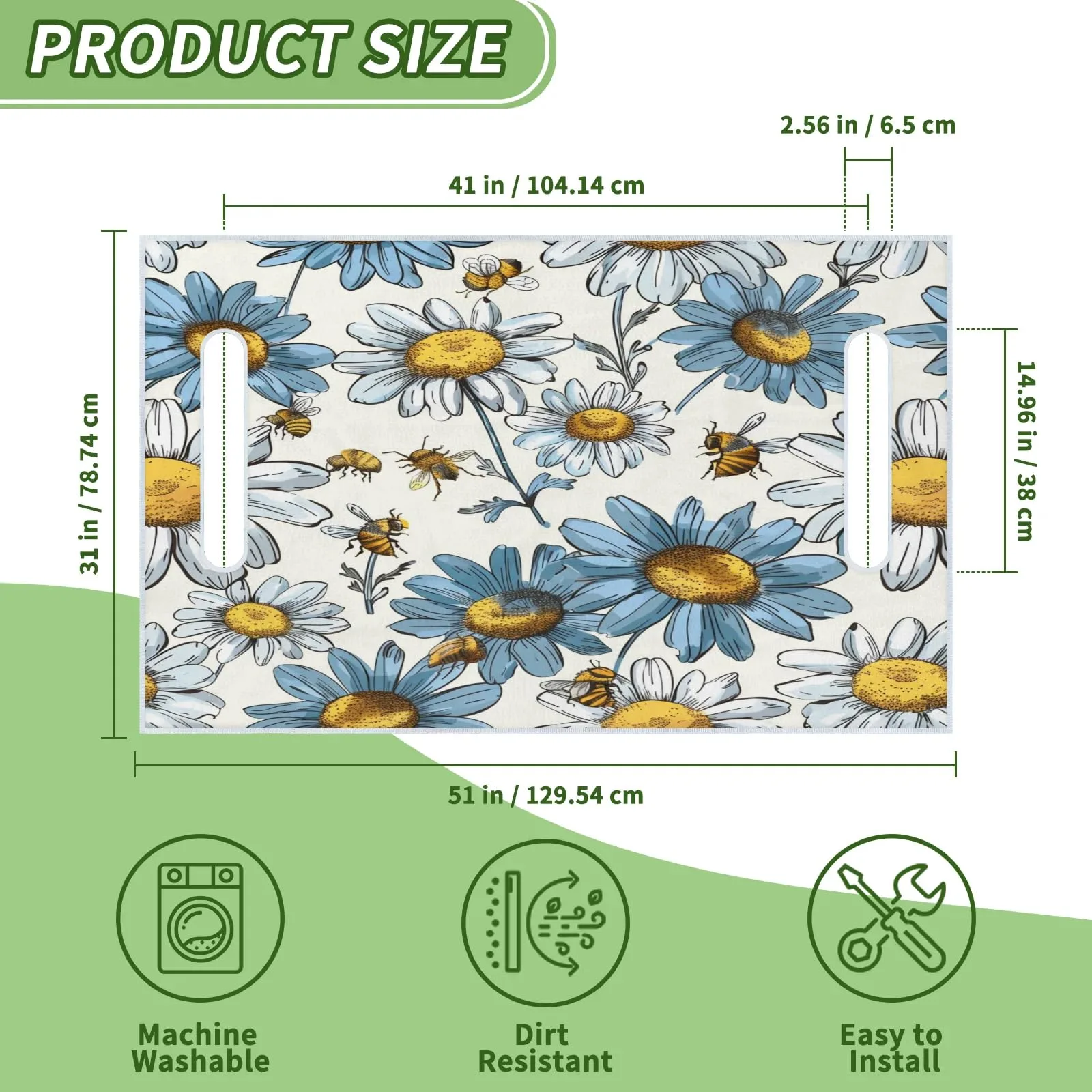 Tiveruda Bumblebee Flower Golf Cart Seat Cover image 2
