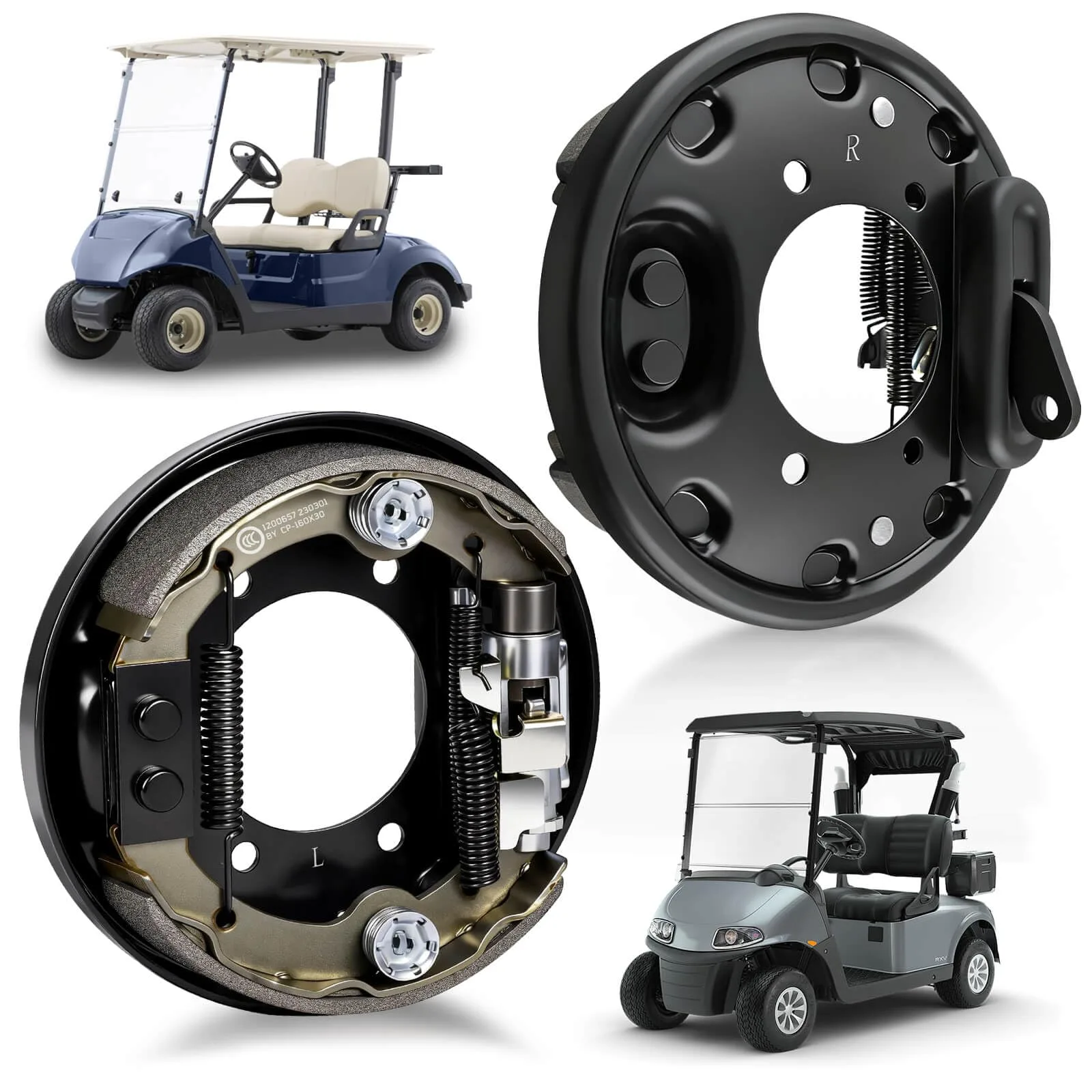 MOSNAI Rear Brake Assembly Pair for EZGO and Yamaha Carts