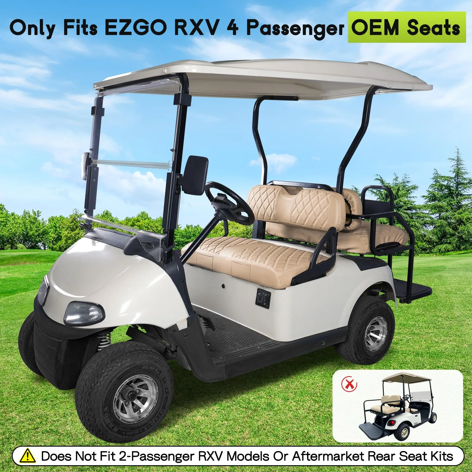WEIMELL Seat Covers for E-Z-G-O RXV 4-Passenger image 2