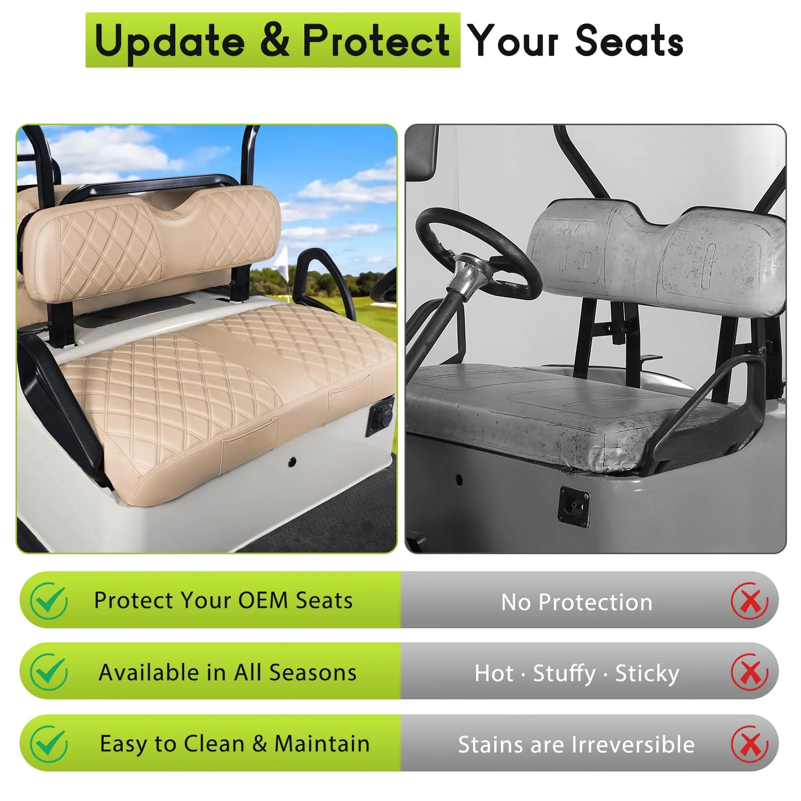 WEIMELL Seat Covers for E-Z-G-O RXV 4-Passenger image 3