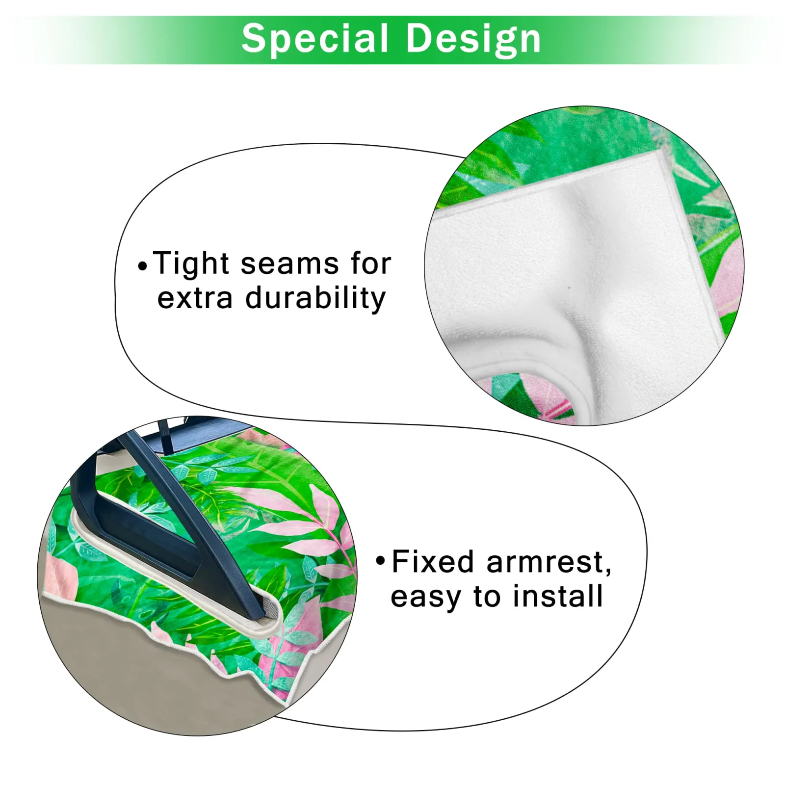 ENYORSE Golf Cart Seat Cover, Tropical Floral Microfiber image 4