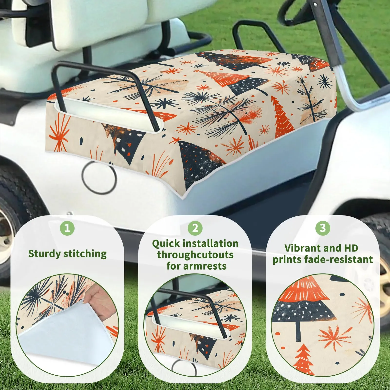 Tiveruda Golf Cart Seat Cover for Double Seats image 3