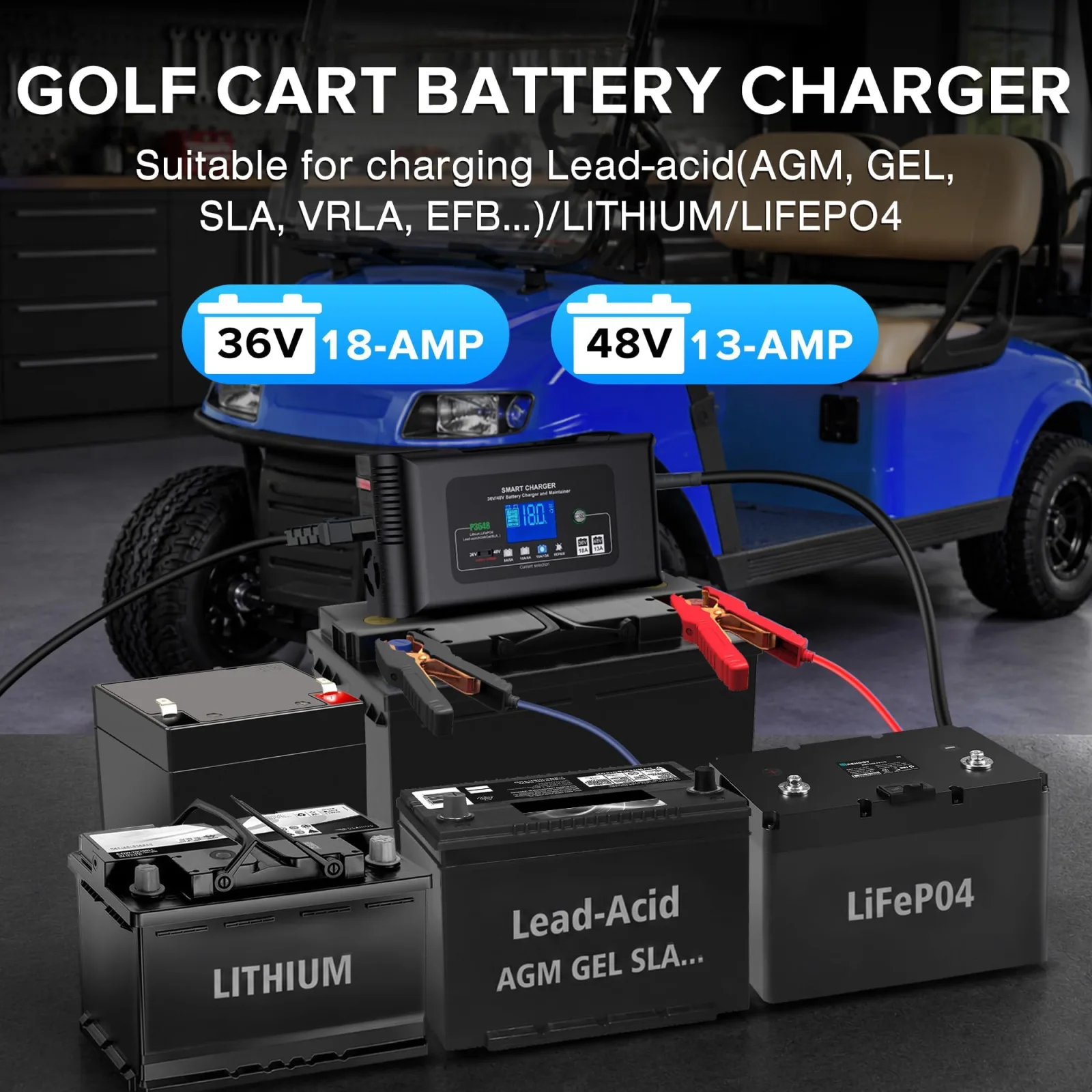 YHCHKJ P3648 36V/48V Golf Cart Battery Charger image 2