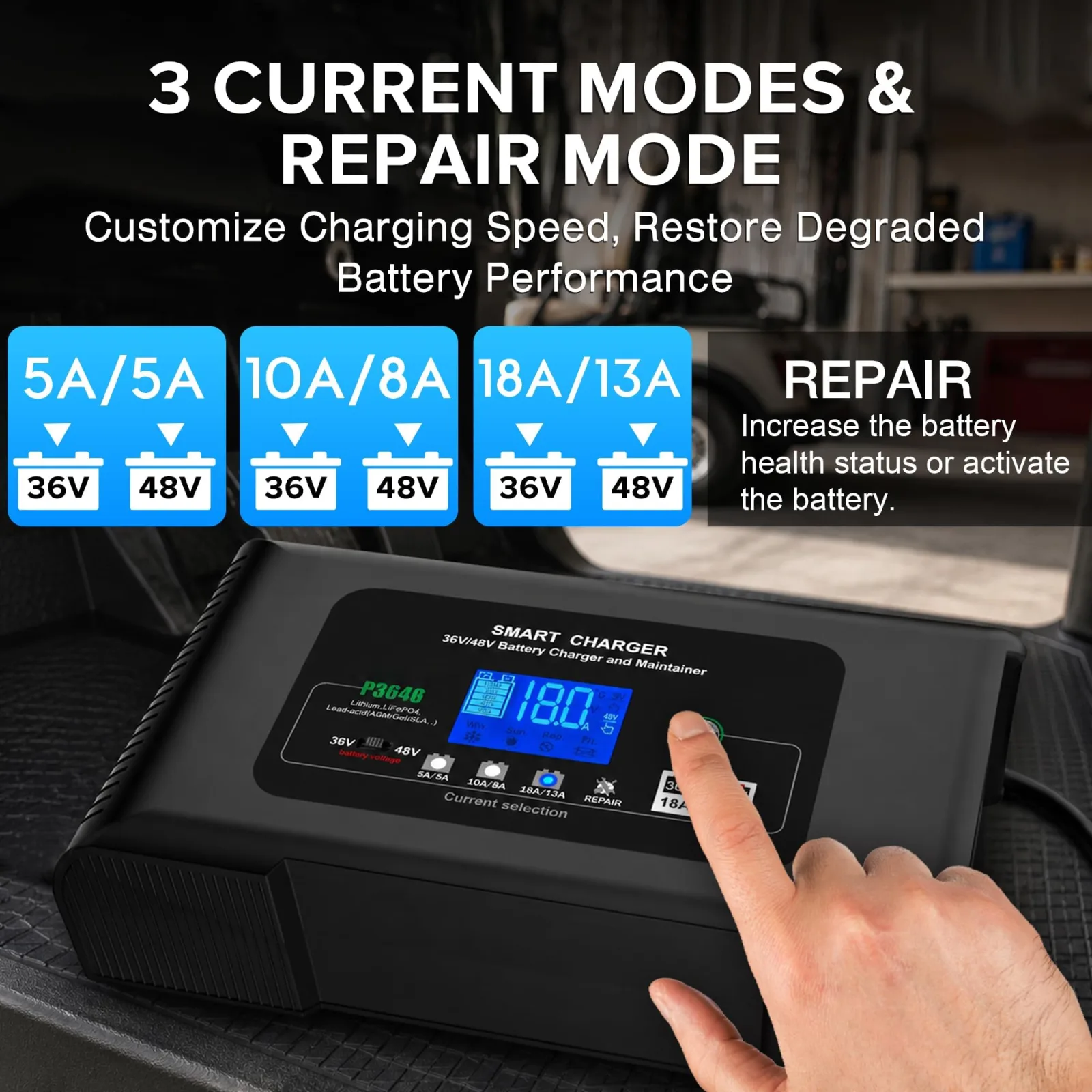 YHCHKJ P3648 36V/48V Golf Cart Battery Charger image 4