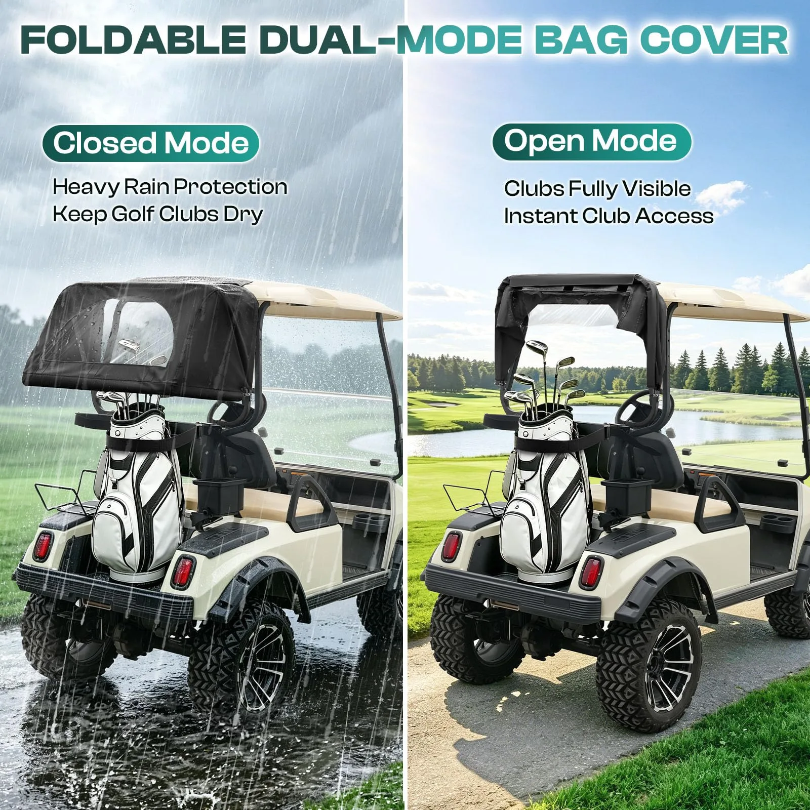 DRIVE UP Rear Golf Bag Rain Cover with Bracket Kit DU00044 image 4