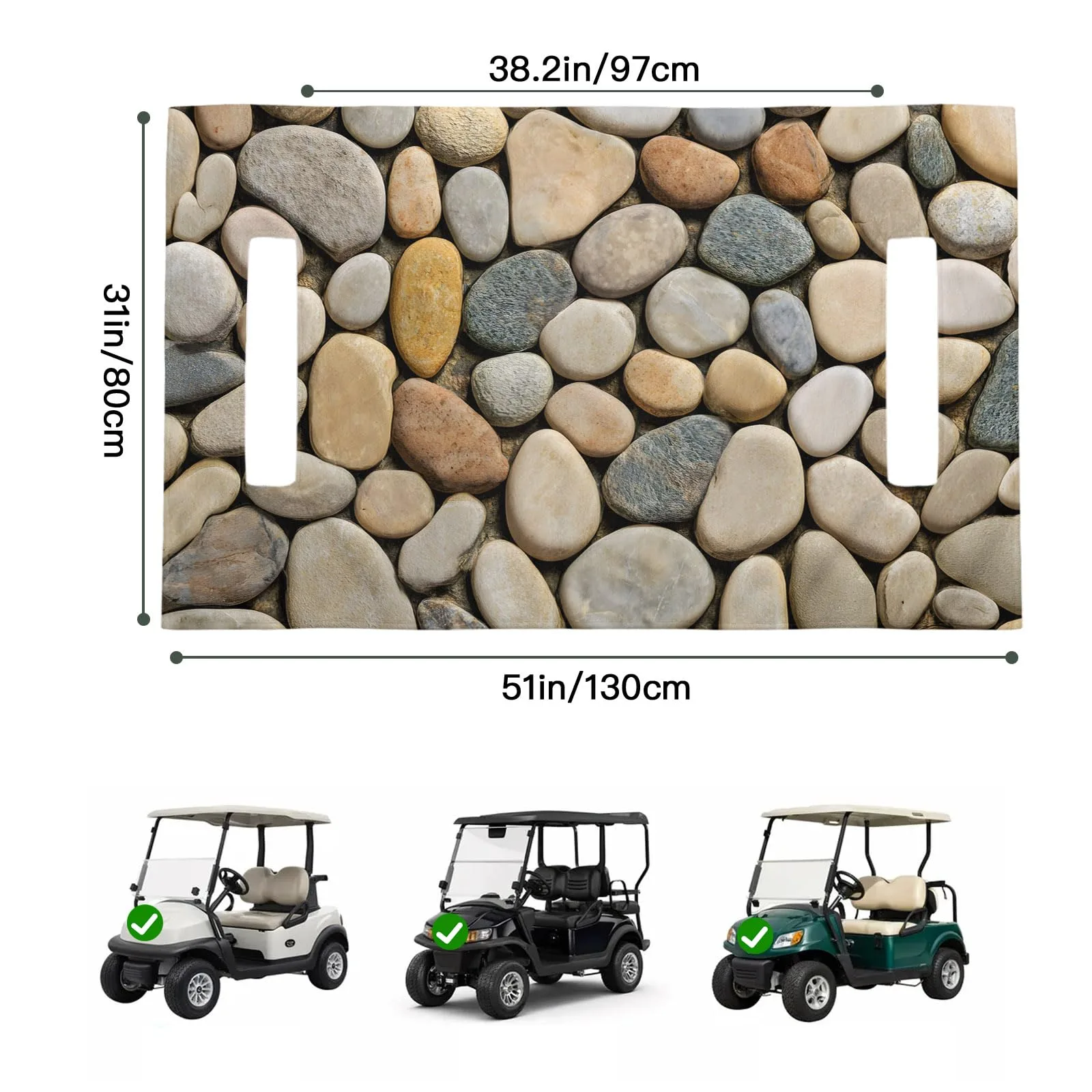 Trosturdspn Cobblestone Golf Cart Seat Cover 51 x 31 in. image 2