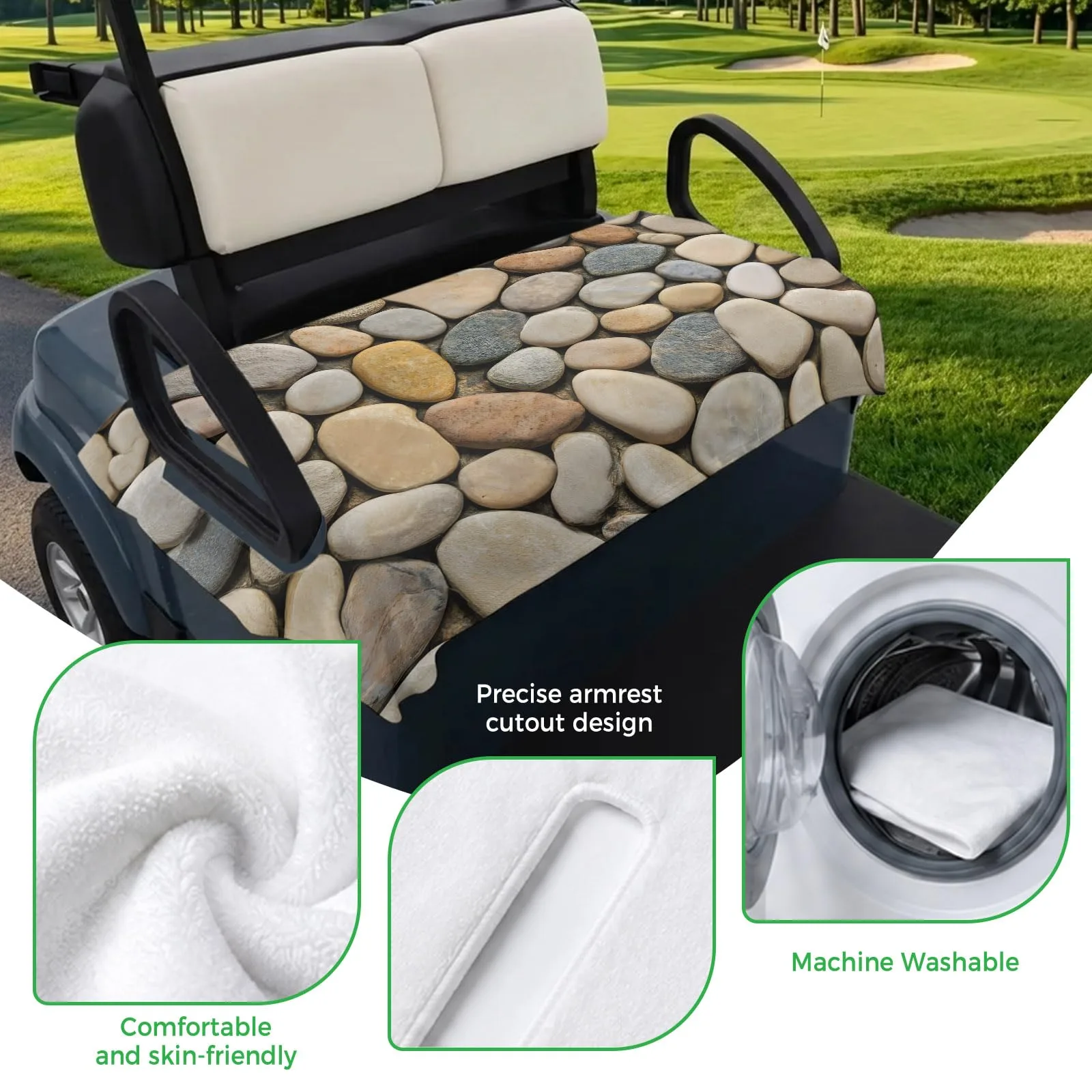 Trosturdspn Cobblestone Golf Cart Seat Cover 51 x 31 in. image 3