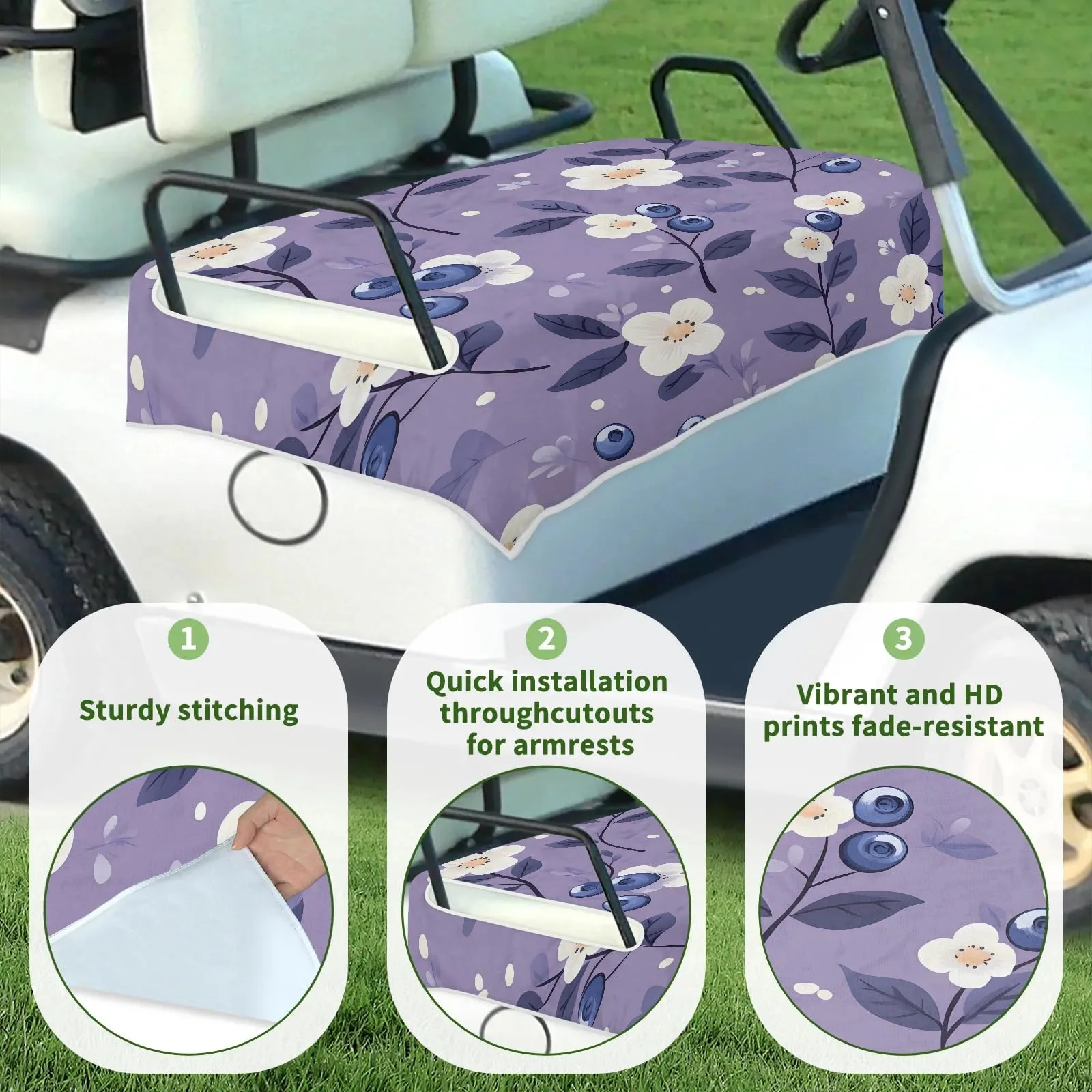 Tiveruda Golf Cart Seat Cover for Double Seats, 51 x 31 in image 3