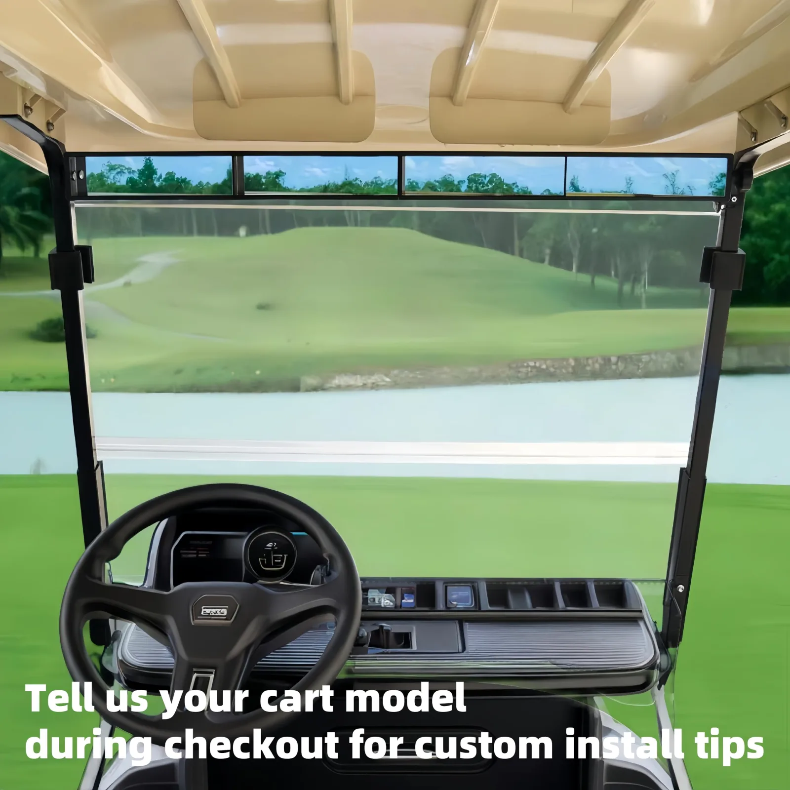 GENOUR 4-Panel Golf Cart Rear View Mirror image 2