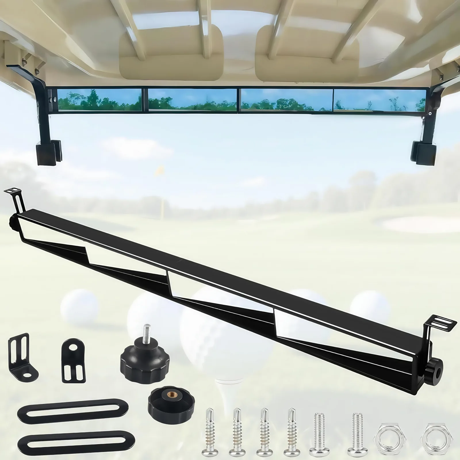 GENOUR 4-Panel Golf Cart Rear View Mirror