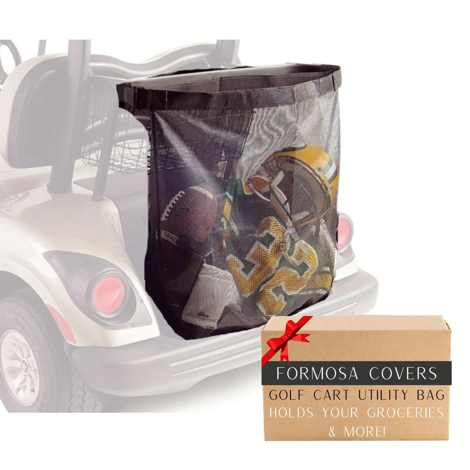 Formosa Covers Rear Cargo Mesh Bag for Golf Carts — 21 x 8 x 31 in