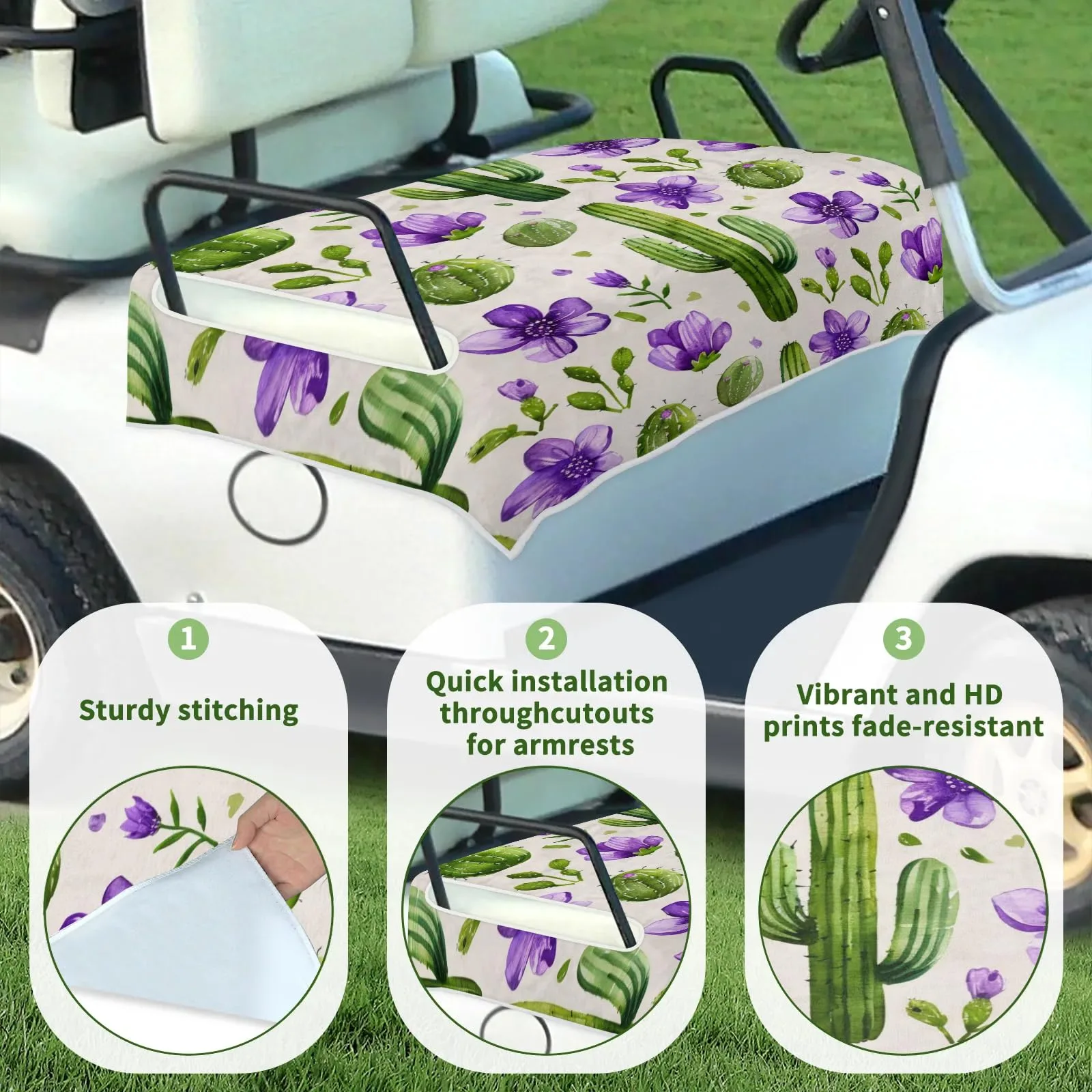 Tiveruda Golf Cart Seat Cover for Double Seats, 51 x 31 in image 3