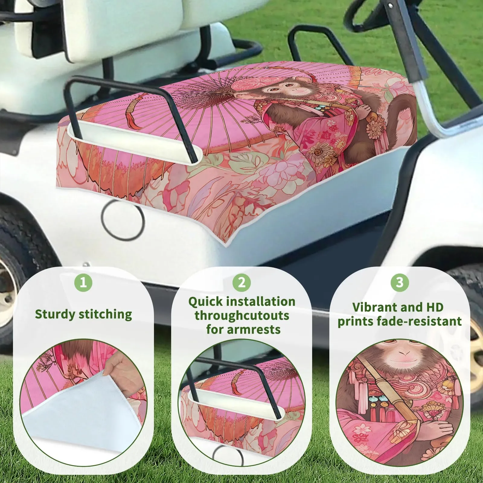 Tiveruda Golf Cart Seat Cover for Double Seats, 51 x 31 in image 3