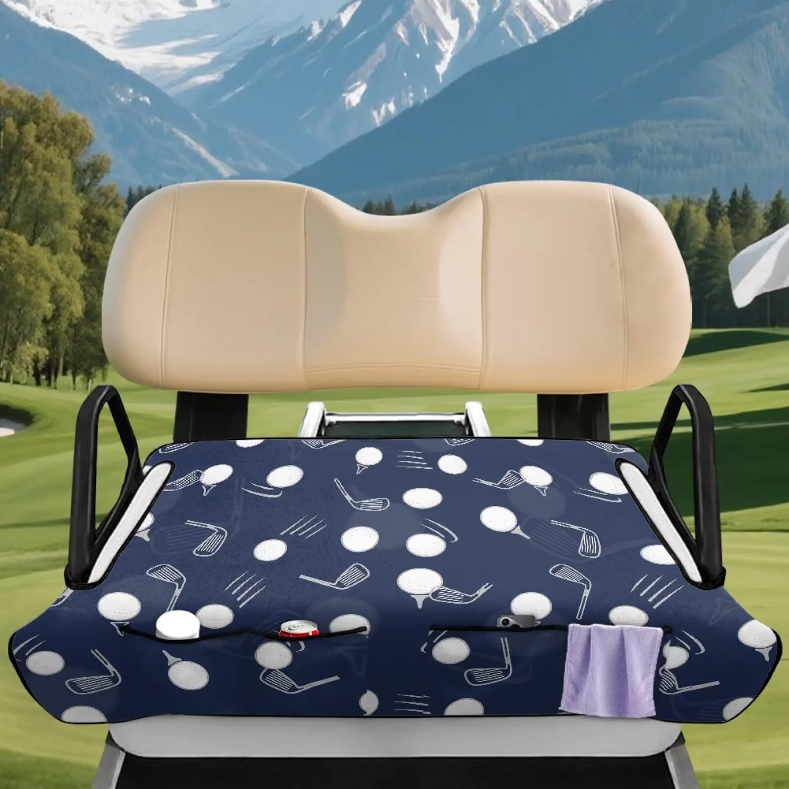 Rarucativ Golf Ball Blue Golf Cart Seat Cover image 3