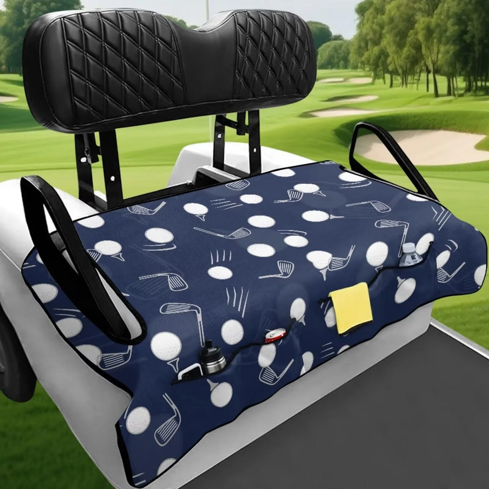 Rarucativ Golf Ball Blue Golf Cart Seat Cover image 4