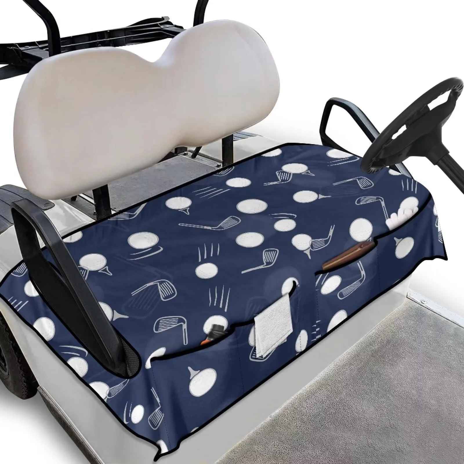 Rarucativ Golf Ball Blue Golf Cart Seat Cover