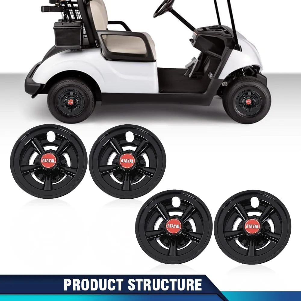 PIT66 8-Inch Golf Cart Wheel Covers Hub Caps, Set of 4 image 3