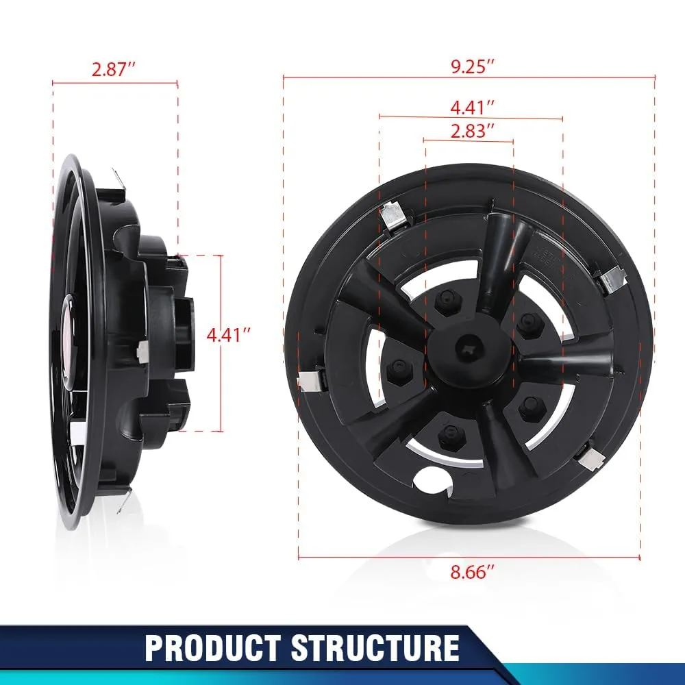 PIT66 8-Inch Golf Cart Wheel Covers Hub Caps, Set of 4 image 4