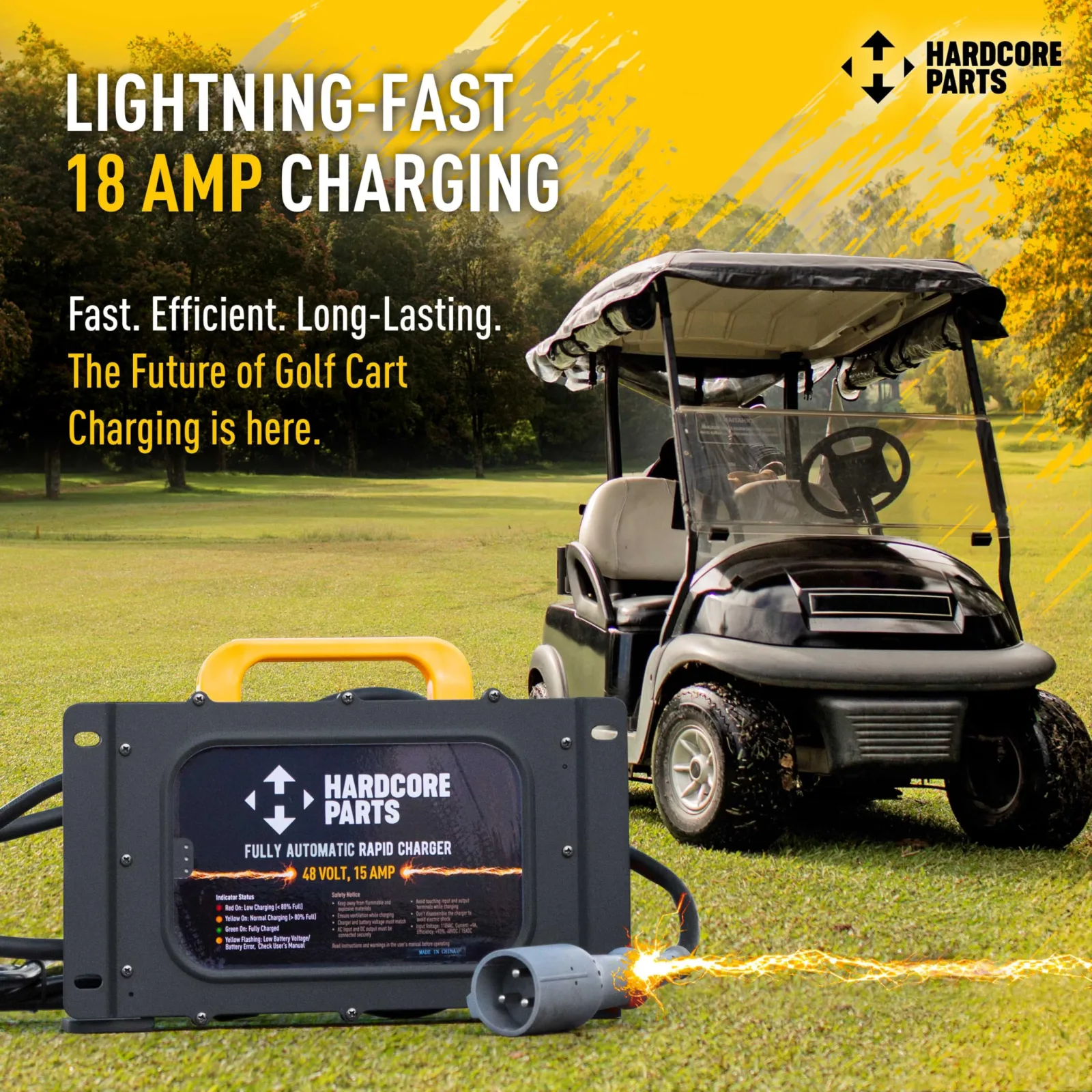 Hardcore Parts 36V 18A Golf Cart Charger with Crows Foot Connector CH36-CFC-2G18-1QTY image 2
