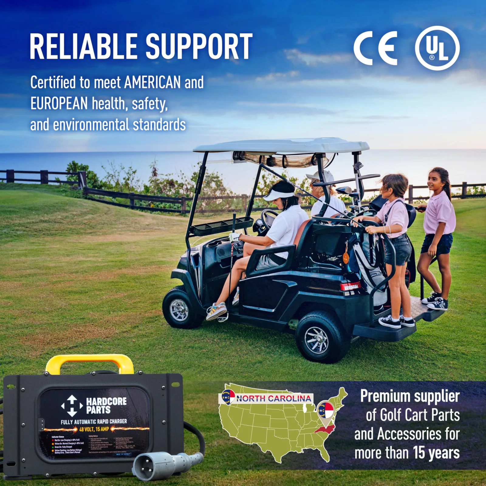 Hardcore Parts 36V 18A Golf Cart Charger with Crows Foot Connector CH36-CFC-2G18-1QTY image 4