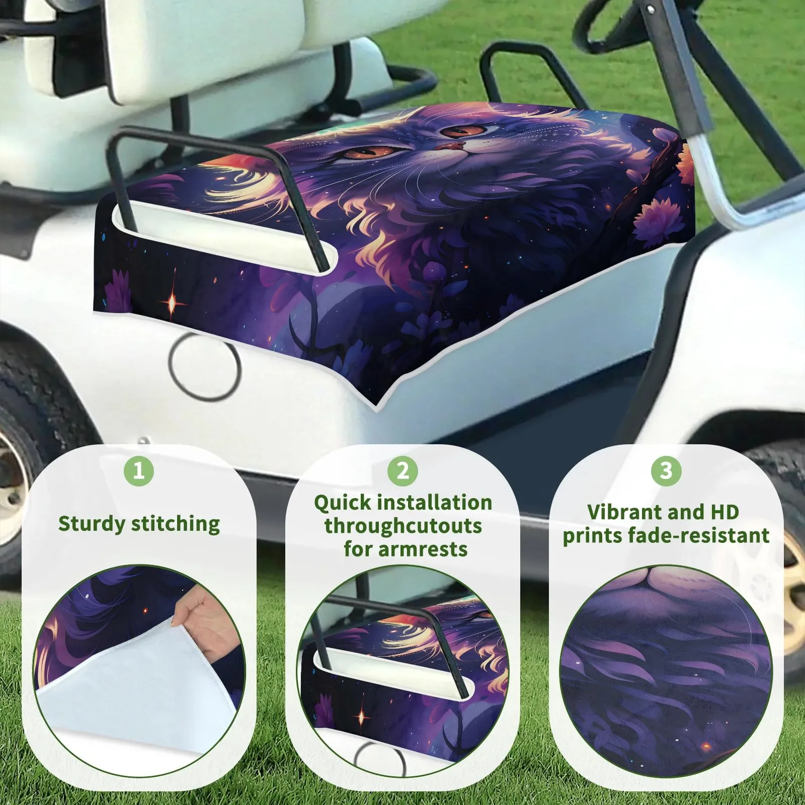 Tiveruda Golf Cart Seat Cover for Double Seats, 51 x 31 in image 3