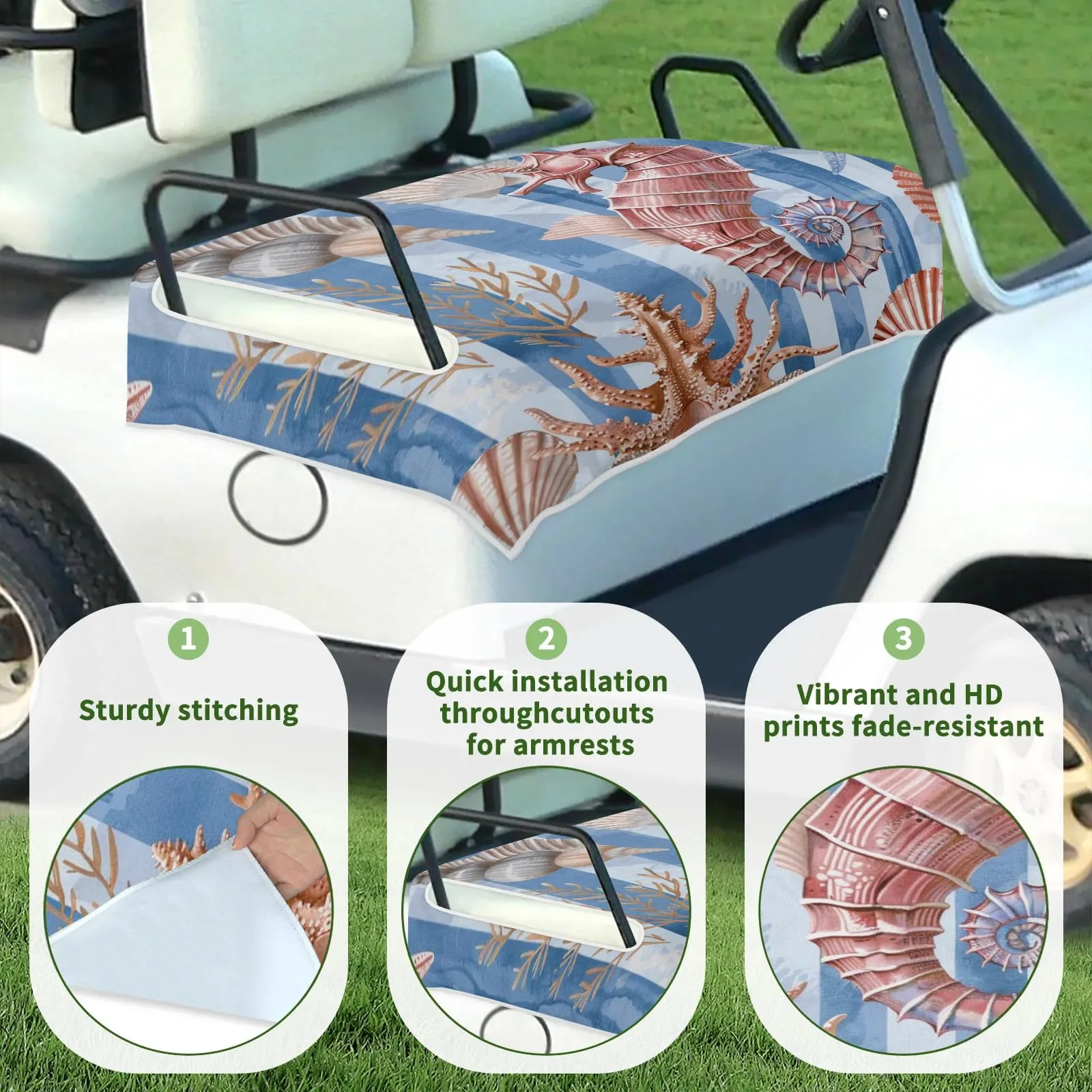 Tiveruda Golf Cart Seat Cover for Double Seats, 51 x 31 in image 3