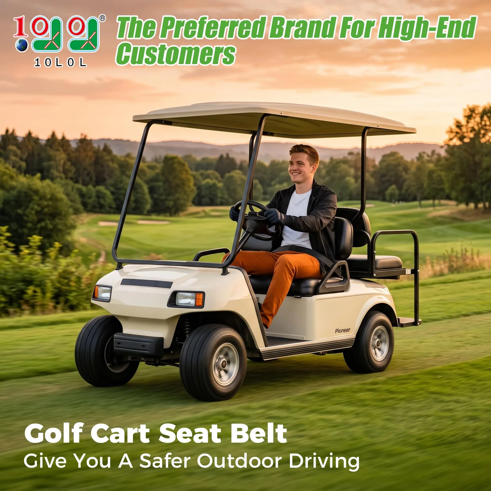 10L0L 42-Inch Retractable Golf Cart Seat Belt Kit image 2