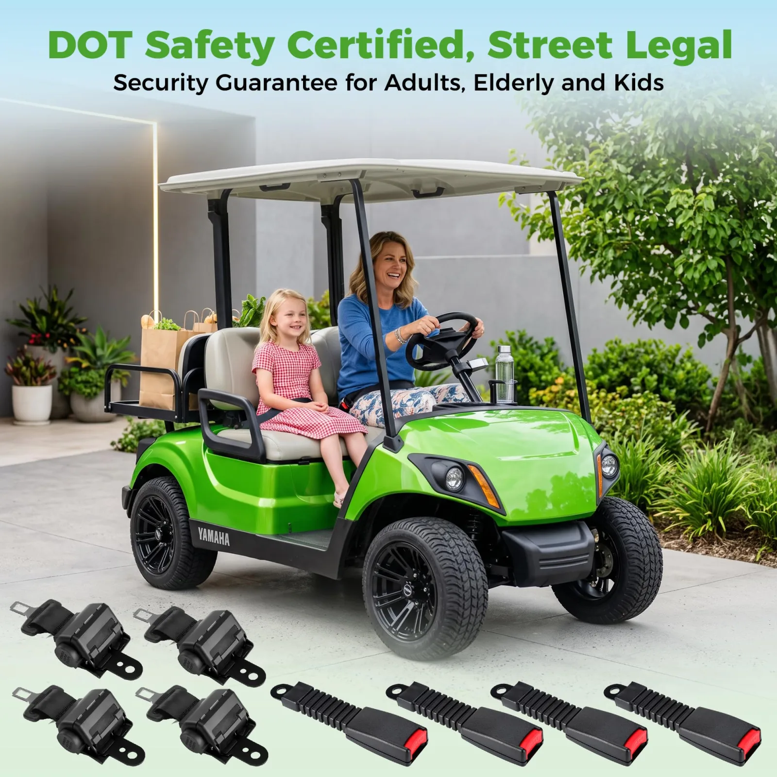10L0L 42-Inch Retractable Golf Cart Seat Belt Kit image 3
