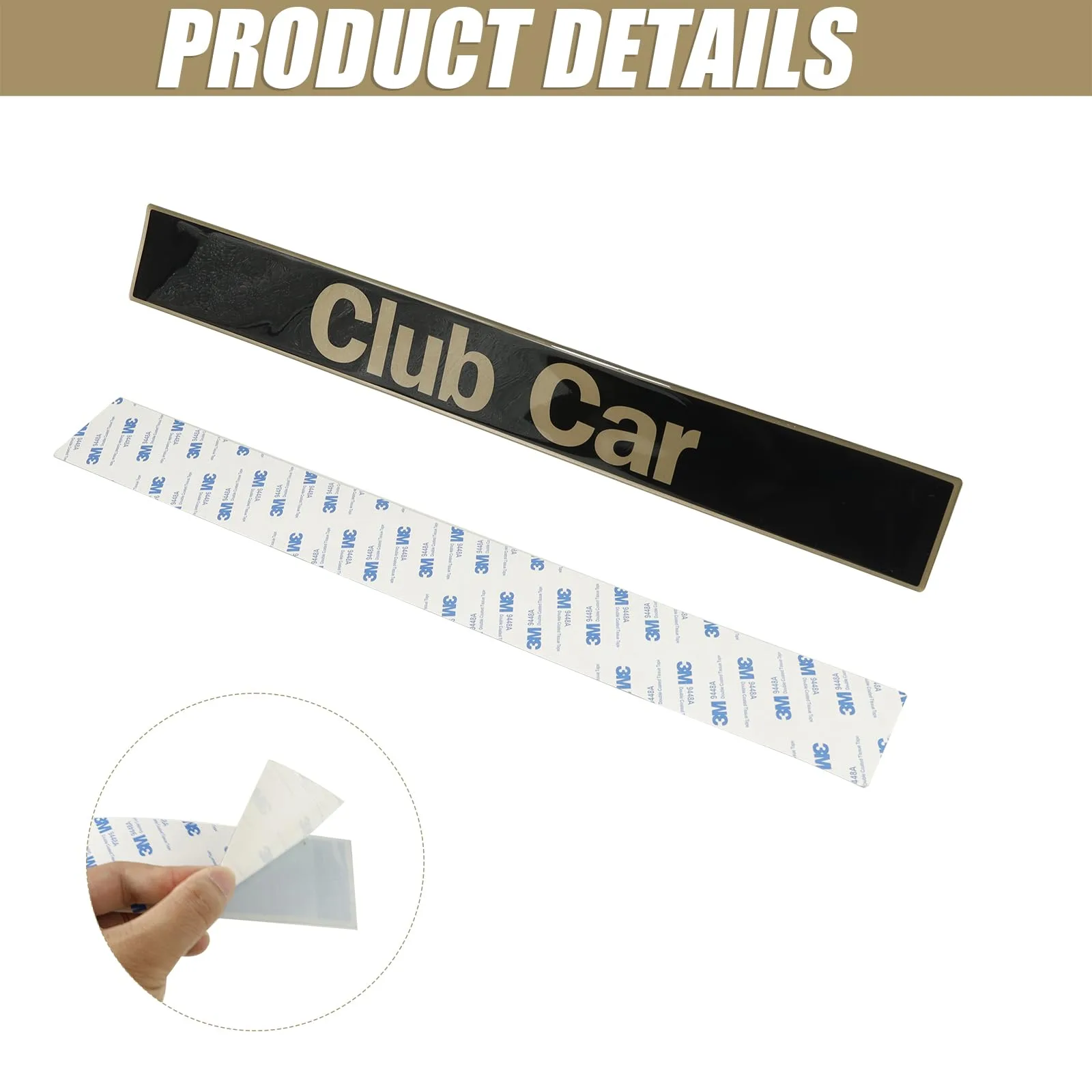 HOGUCAL Black Gold Name Plate Emblem for Club Car DS image 4