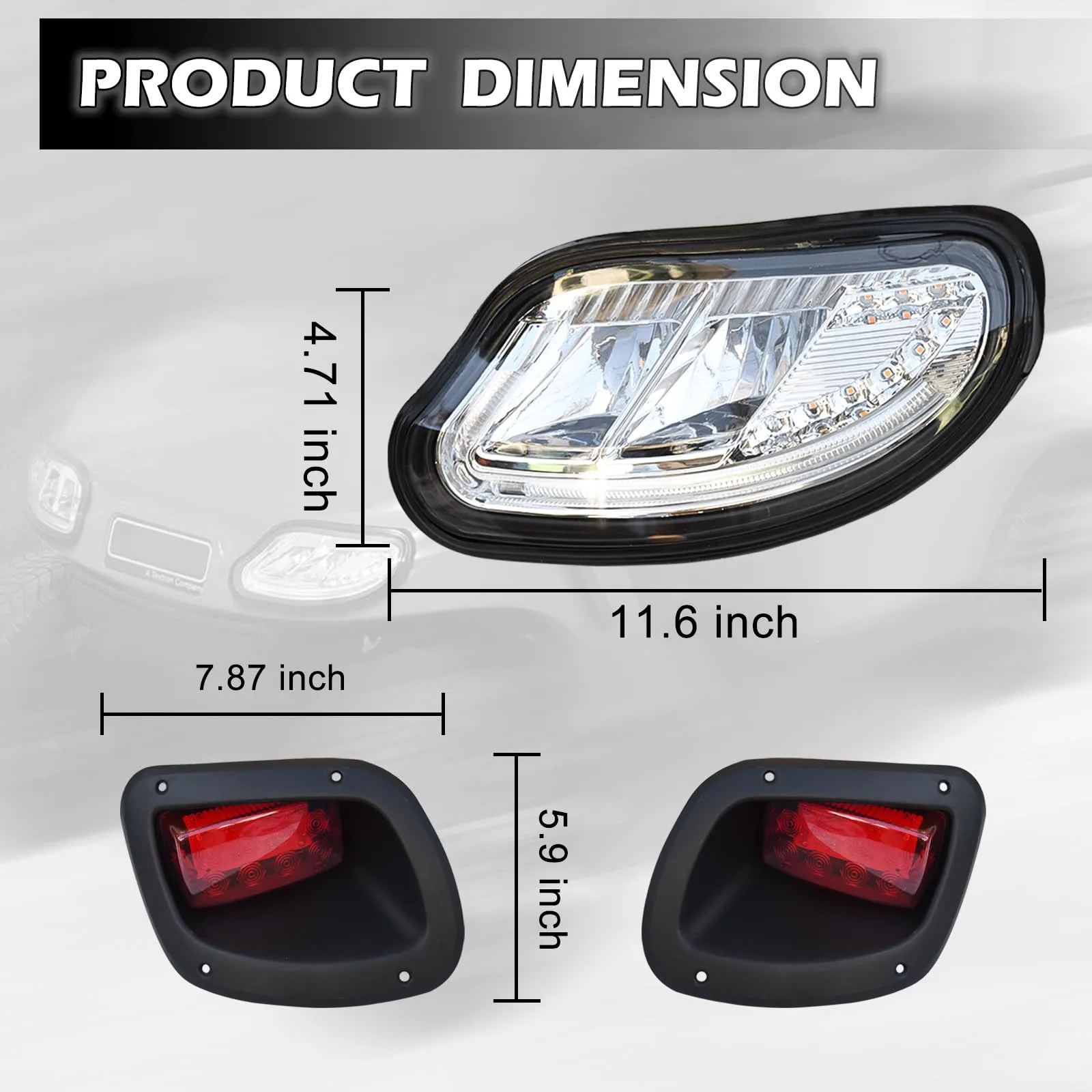 Shu-Ran LED Headlight Taillight Kit for E-Z-GO Freedom image 4