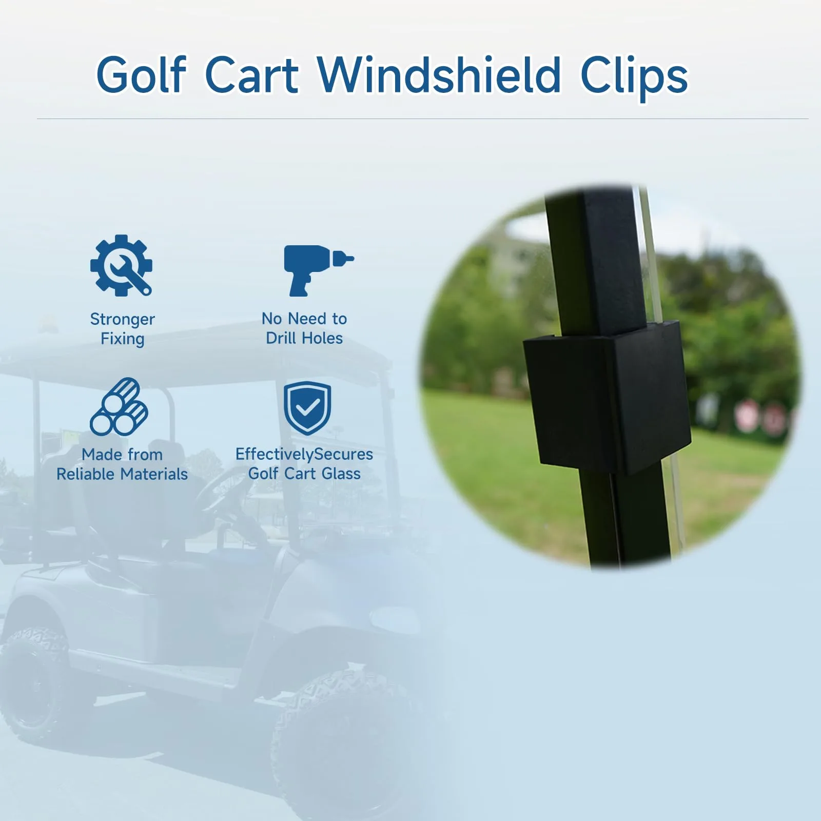 Mixopoly Golf Cart Windshield Retaining Clips, 2-Pack image 3