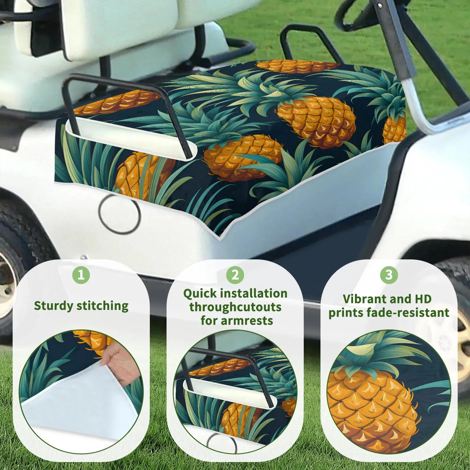 Tiveruda Golf Cart Seat Cover for Double Seats, 51 x 31 in image 3