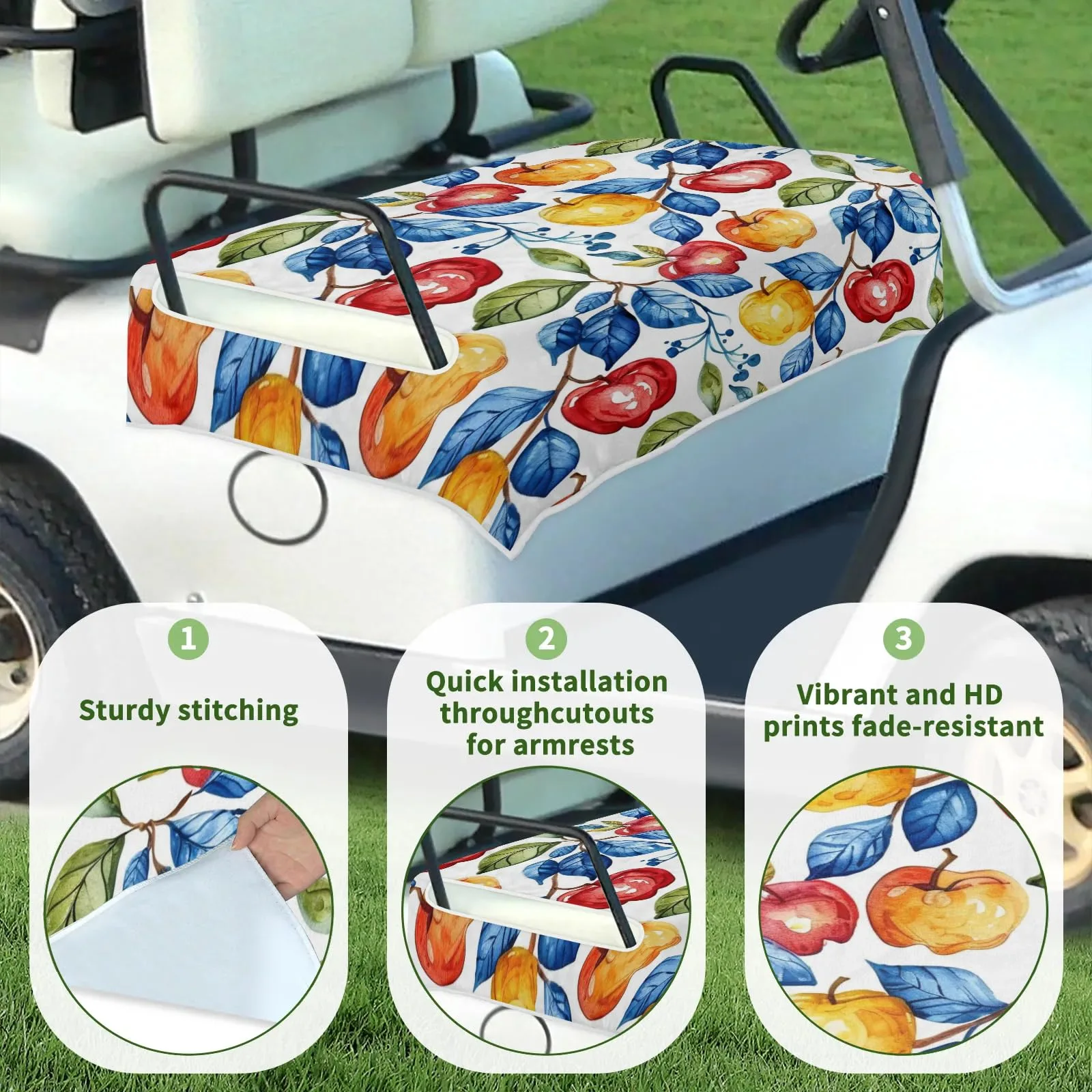 Tiveruda Golf Cart Seat Cover for Double Seats image 3