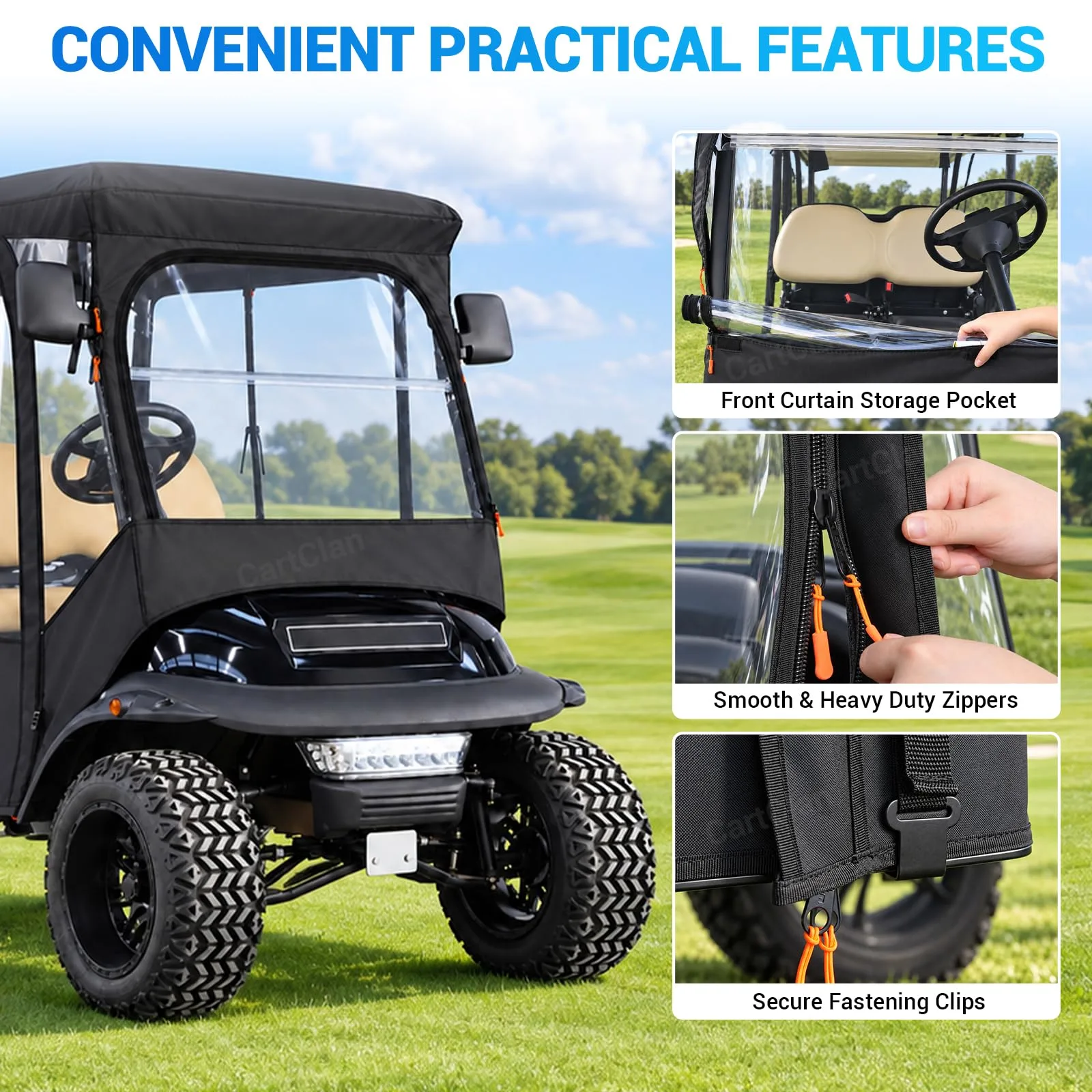 CartClan CT-0244 Club Car Precedent Golf Cart Enclosure image 4