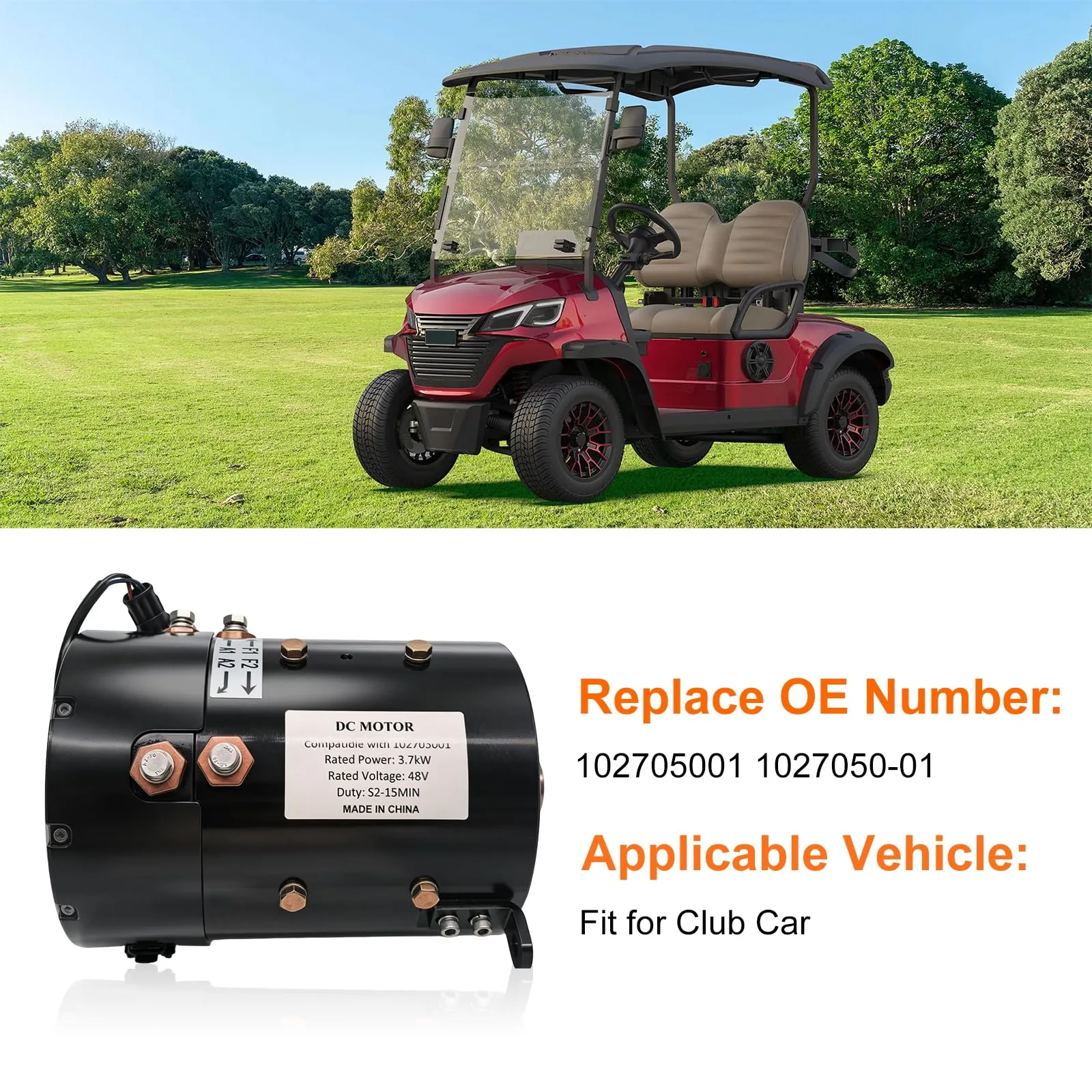 WADINTCPS 48V Motor for Club Car DS & Precedent image 2