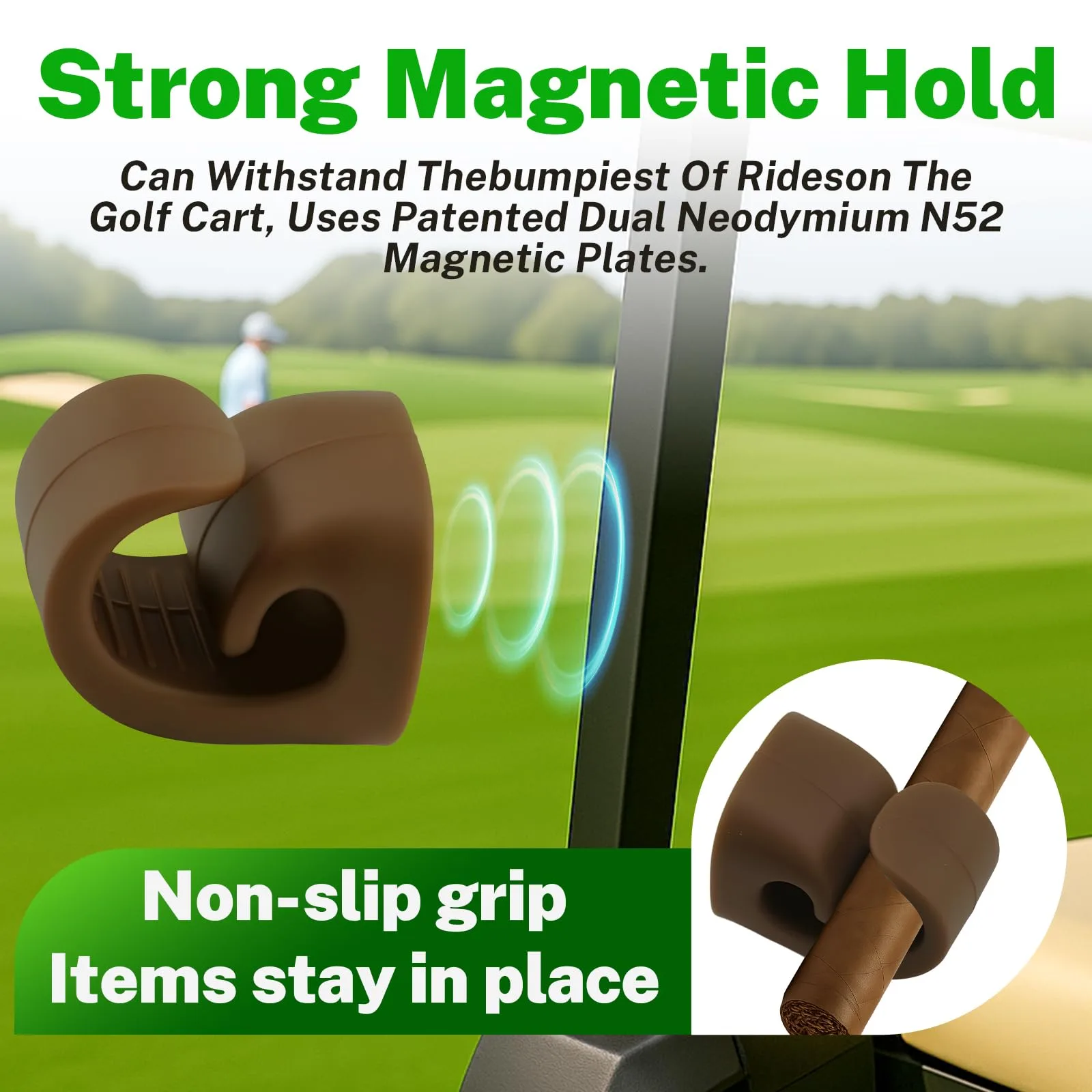 HGEKLIZV Magnetic Silicone Cigar Holder LCXJJ-001 — Brown/Black (2-Pack) image 3