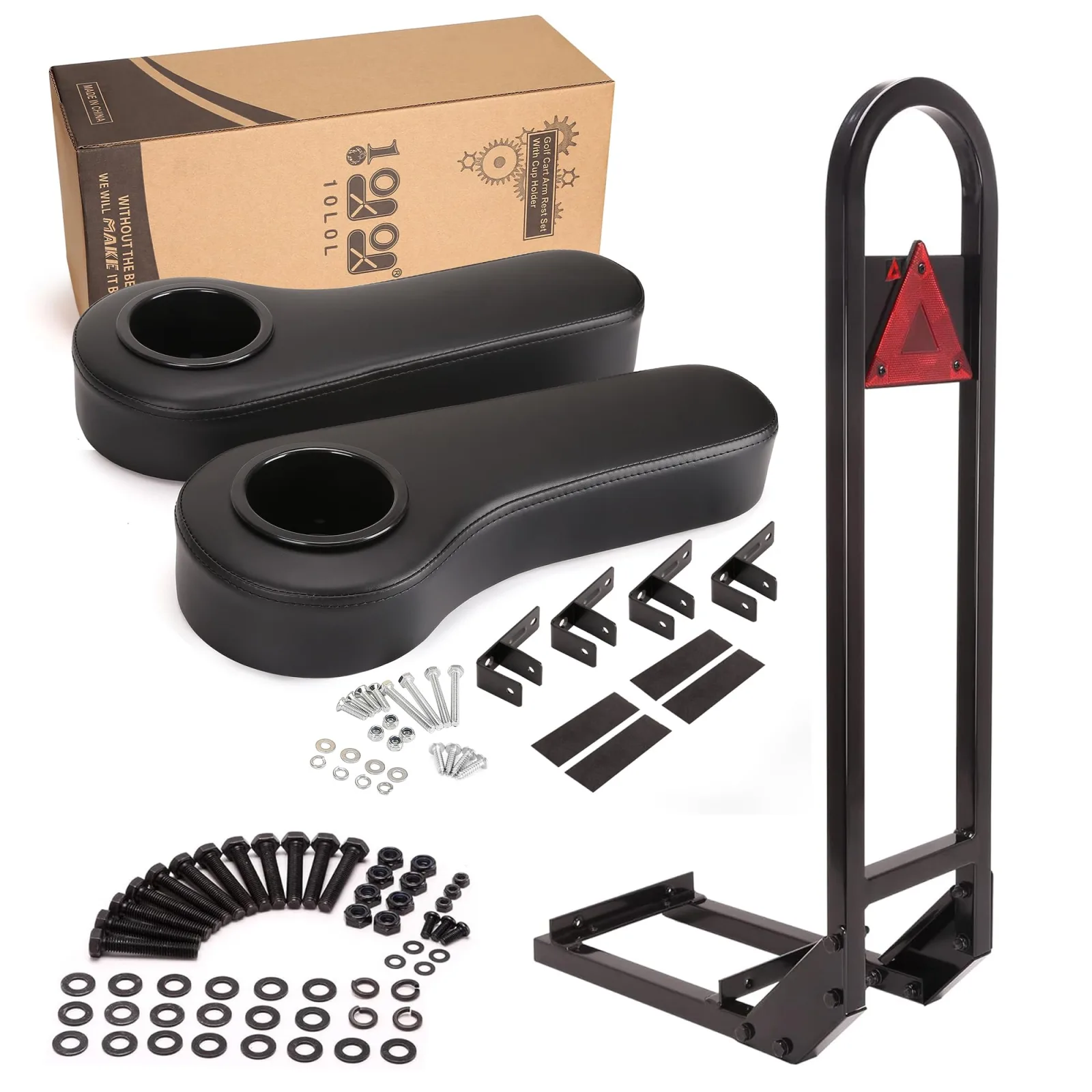 10L0L Golf Cart Rear Seat Armrest and Grab Bar Set