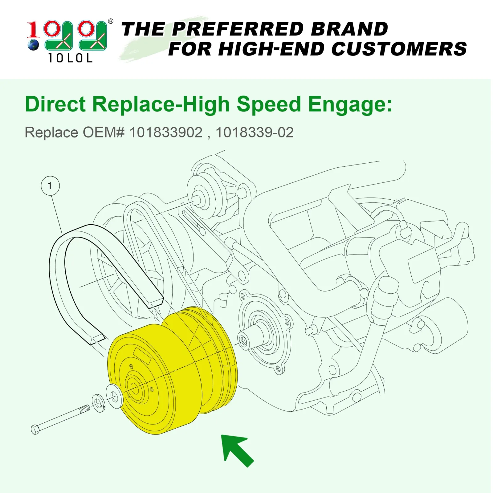 10L0L Primary Drive Clutch for Club Car Gas Models image 2