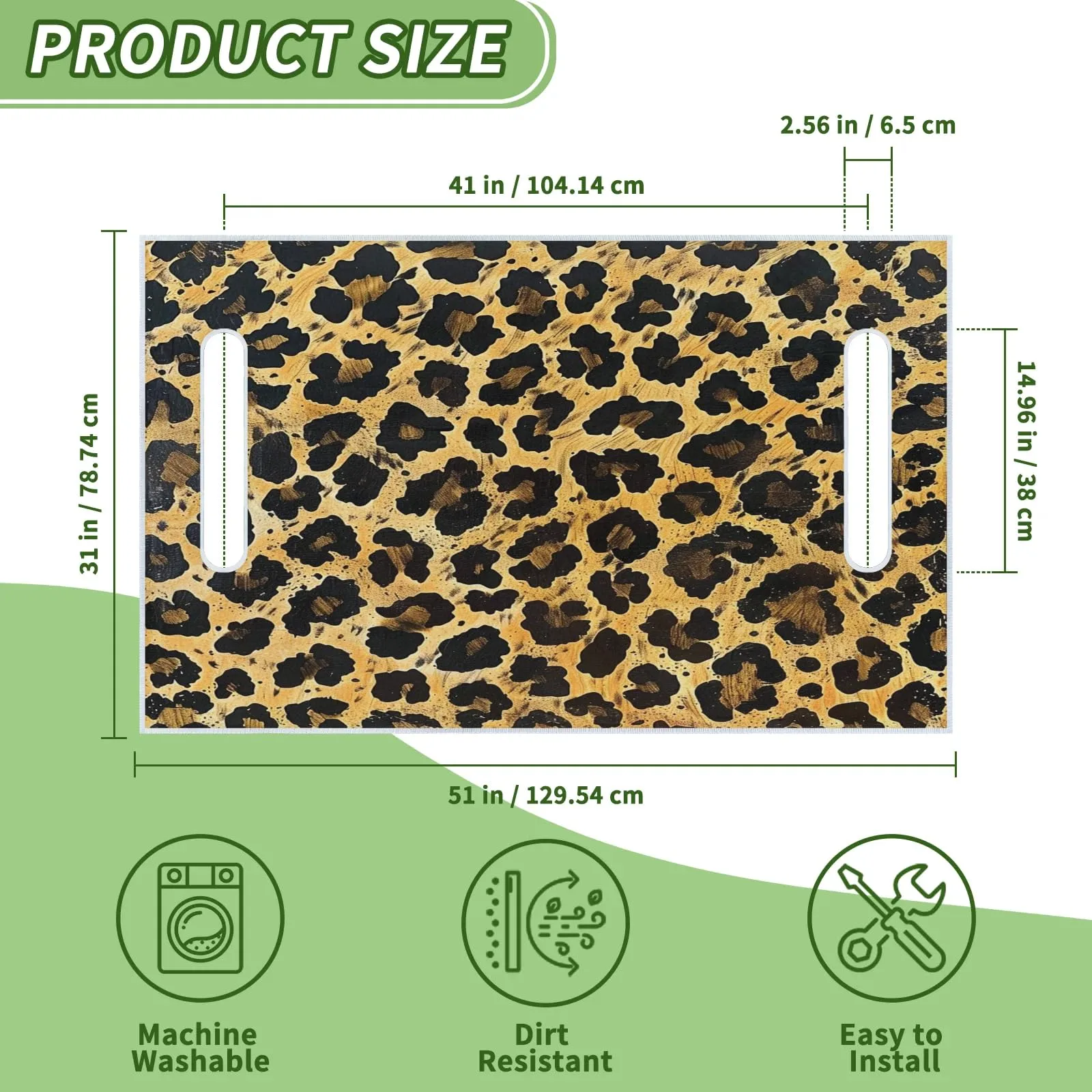 Tiveruda Leopard Print Golf Cart Seat Cover, 51 x 31 in image 2