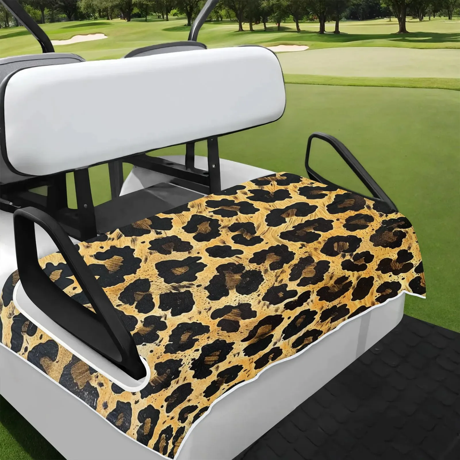 Tiveruda Leopard Print Golf Cart Seat Cover, 51 x 31 in
