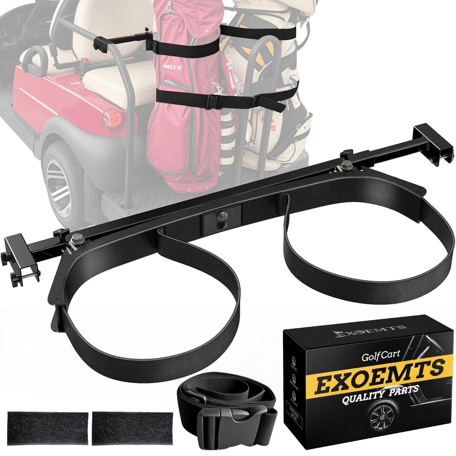 EXOEMTS Rear Seat Golf Bag Holder Bracket — Fits 1" Square Tube, 29.5–48"