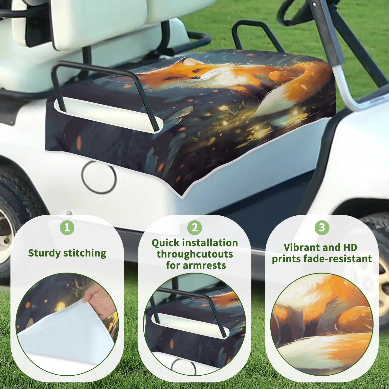 Tiveruda Golf Cart Seat Cover for Double Seats, 51 x 31 in image 3