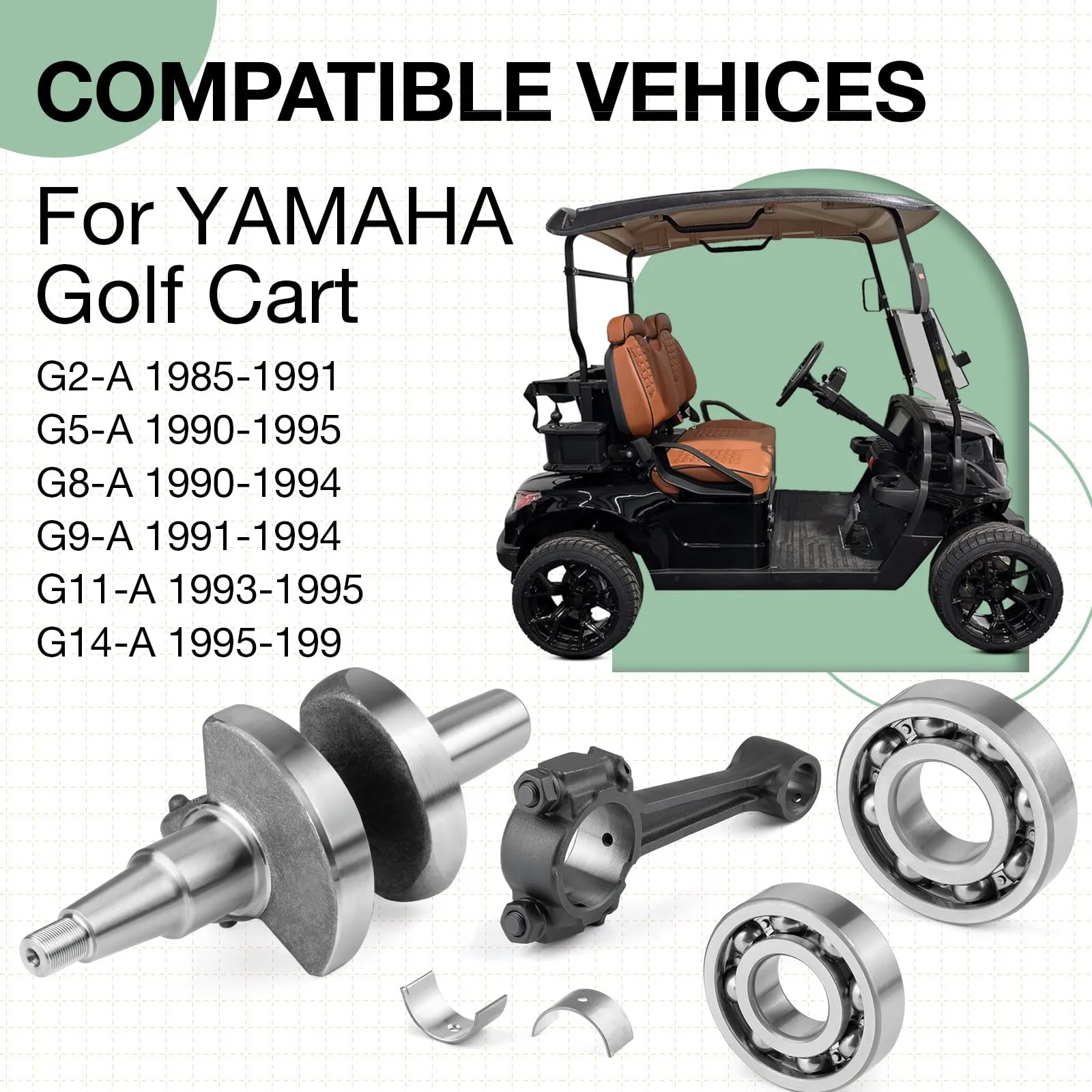 MOTO1988 Yamaha Golf Cart Crankshaft Bearing Kit image 3