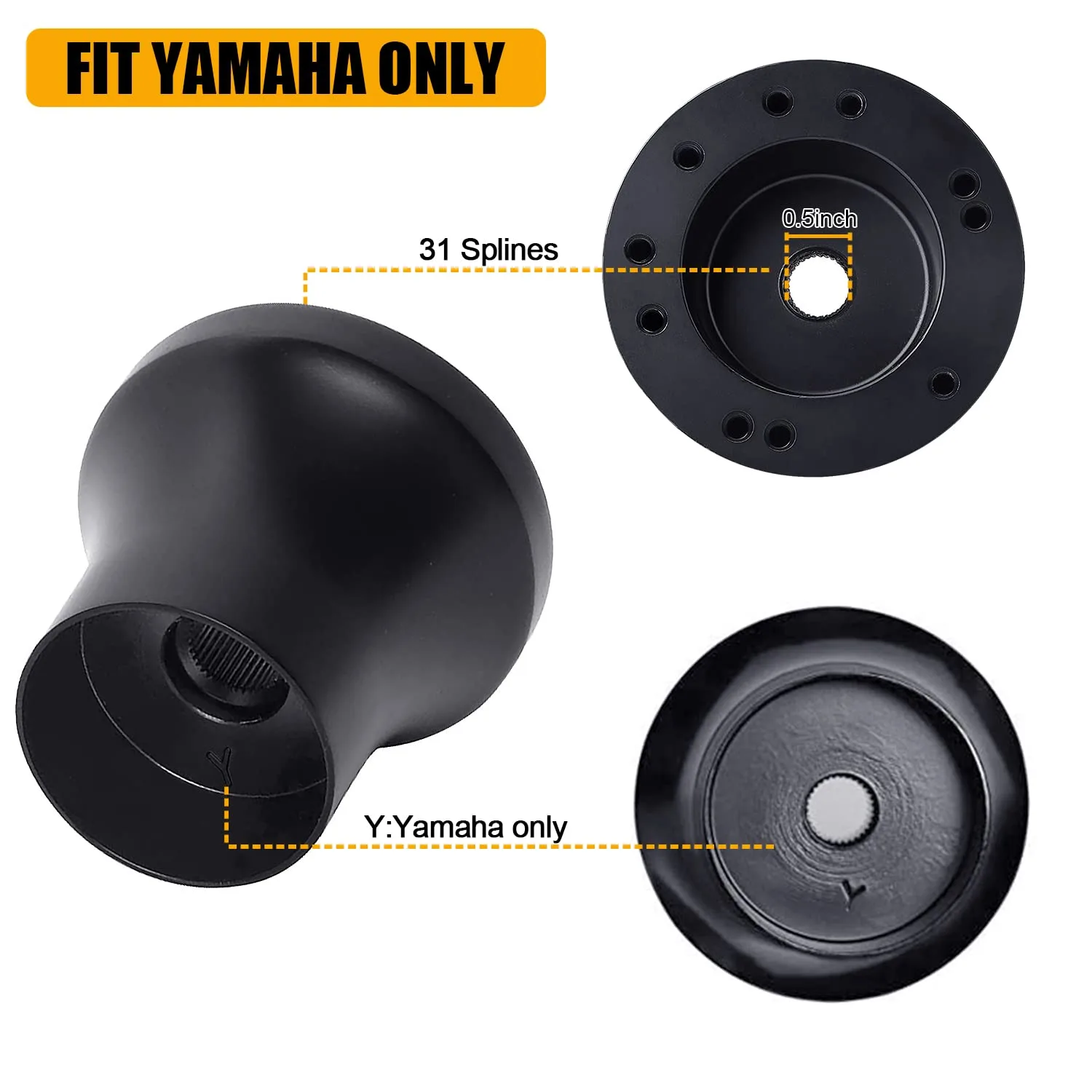 MOSNAI Yamaha Golf Cart Steering Wheel and Adapter image 3