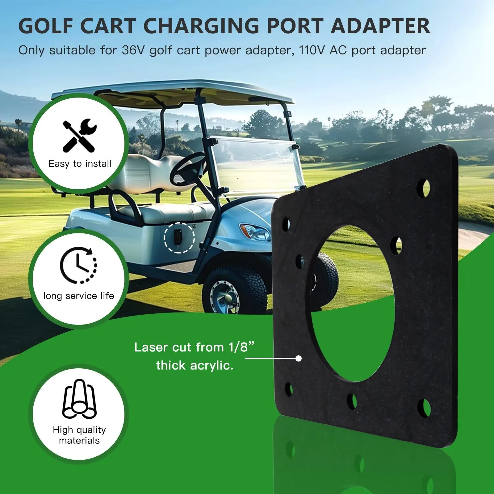 TalaBide AC Port Adapter Plate for E-Z-GO TXT 36V Carts image 4