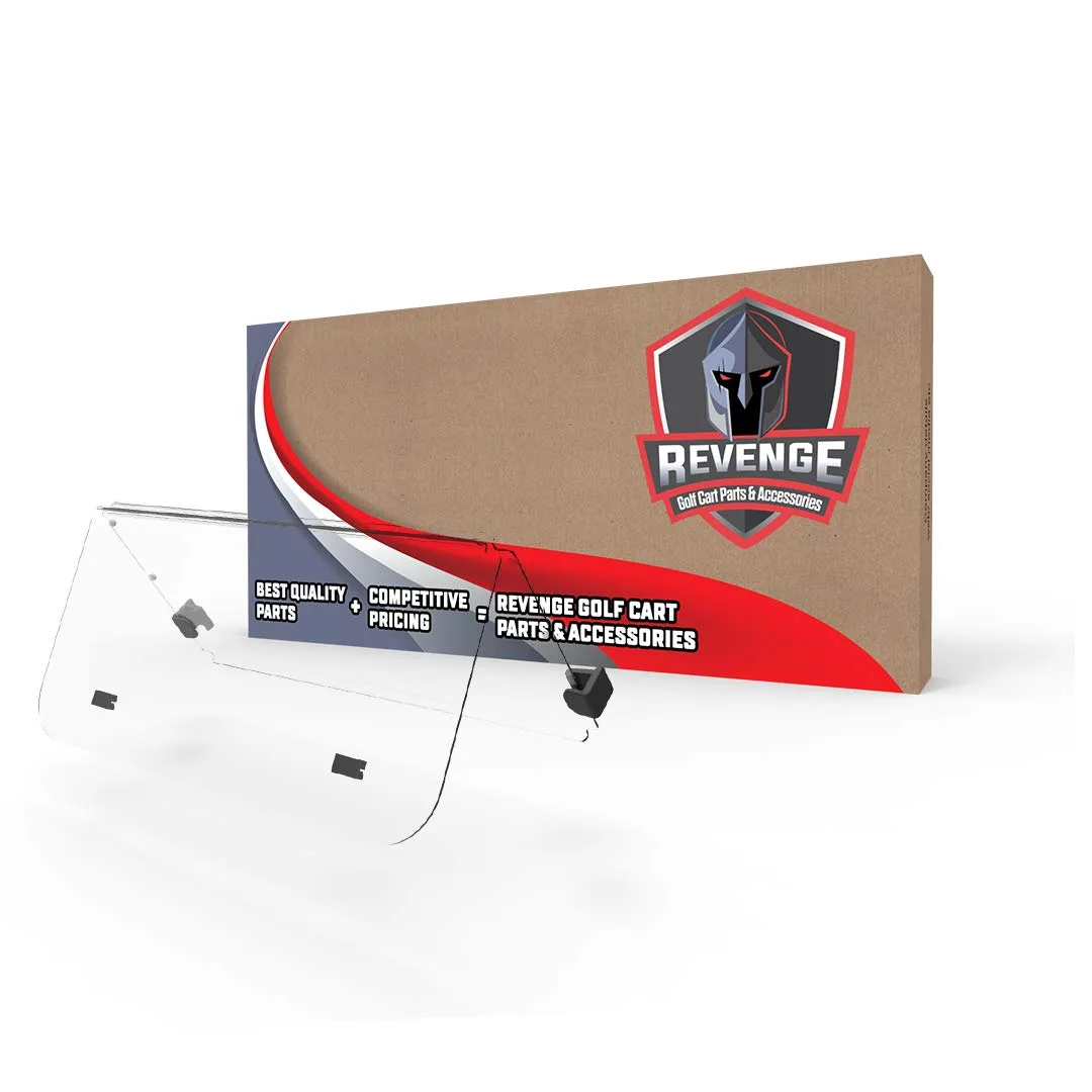 REVENGE E-Z-GO RXV 2-Piece Folding Clear Windshield — 3.8mm Acrylic