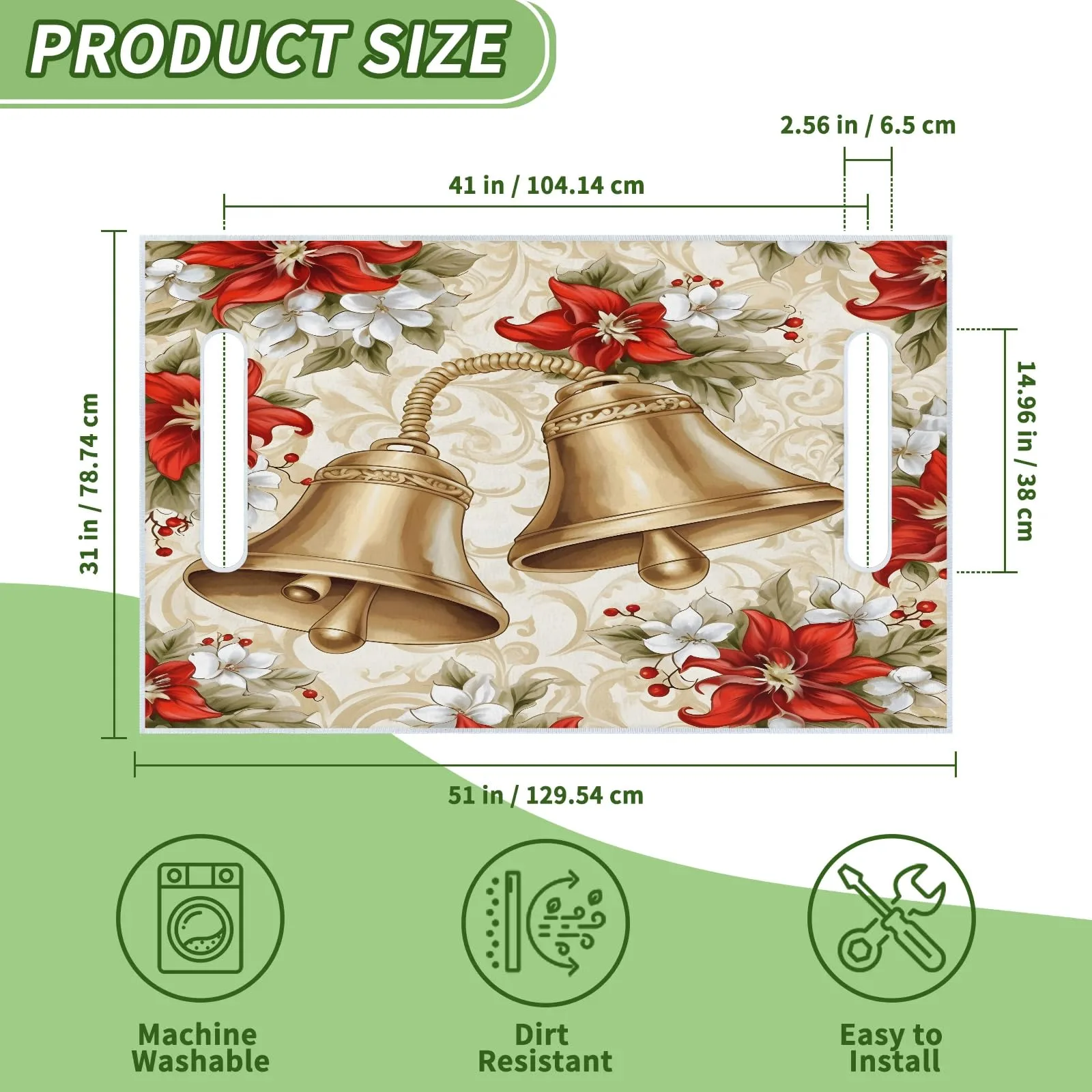 Tiveruda Christmas Bell Lily Golf Cart Seat Cover image 2