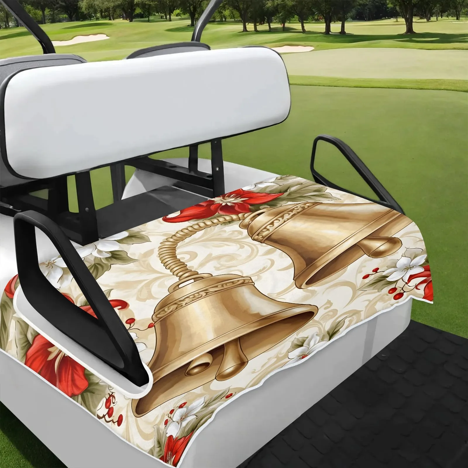 Tiveruda Christmas Bell Lily Golf Cart Seat Cover