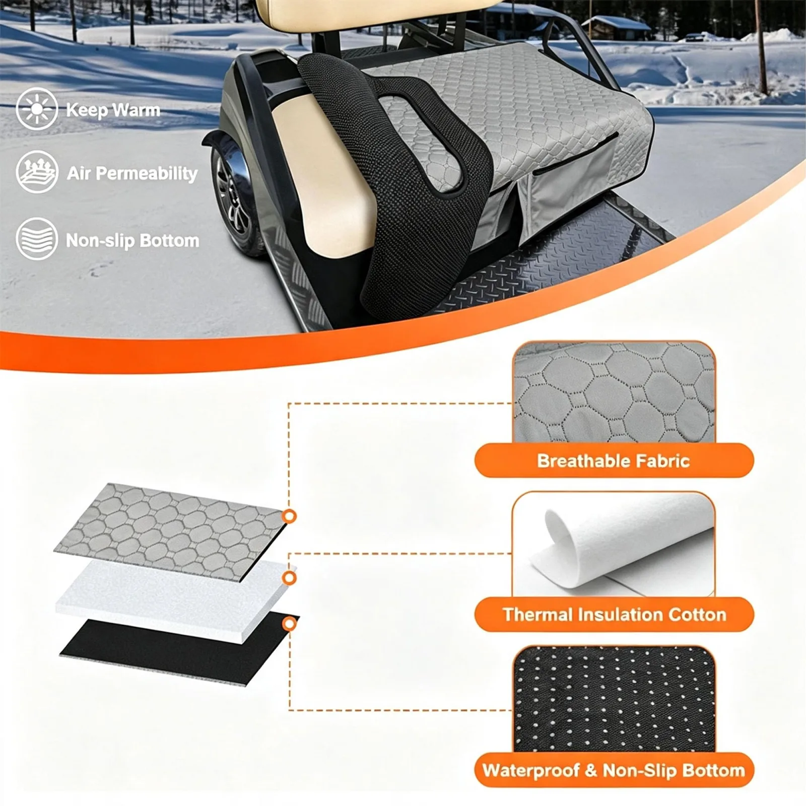 DPLWMAV Seat Cover for Tomberlin Anvil 4 Golf Cart image 2