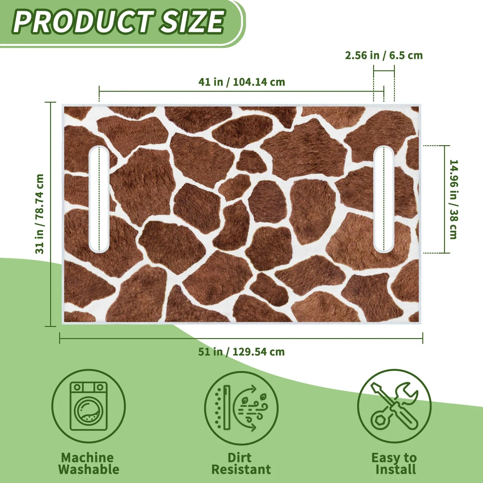 Tiveruda Giraffe Print Universal 2-Person Golf Cart Seat Cover 51 x 31 image 2